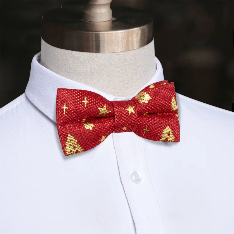Ties2you Red Bow Tie for Men Holiday Tree Pre-tied Bowtie for Party sold by Ties2You