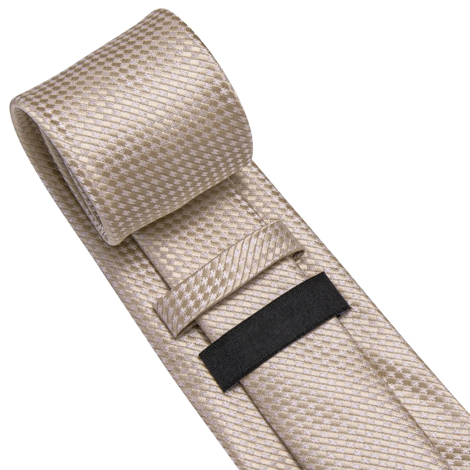 Ties2you Silk Necktie Deep Champagne Plaid Mens Work Dress Tie Set sold by Ties2You product image thumbnail 5