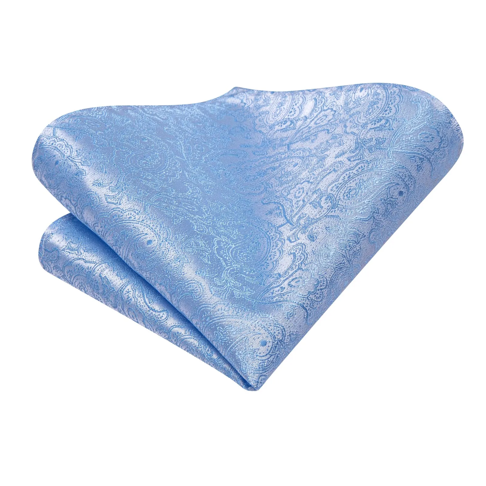 Ties2you Silk Necktie Sky Blue Paisley Mens Tie Handkerchief Cufflinks Set sold by Ties2You product image thumbnail 4