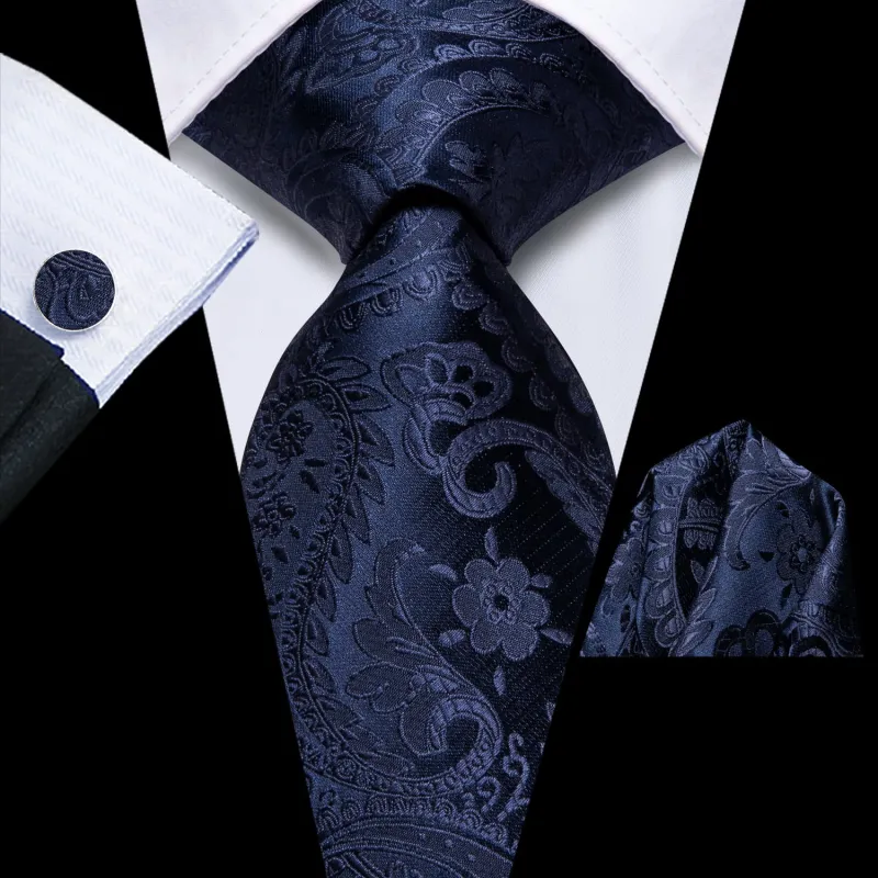 Ties2you Extra Long Tie Oxford Blue Floral 70 Inches Silk Mens Dress Tie Set sold by Ties2You