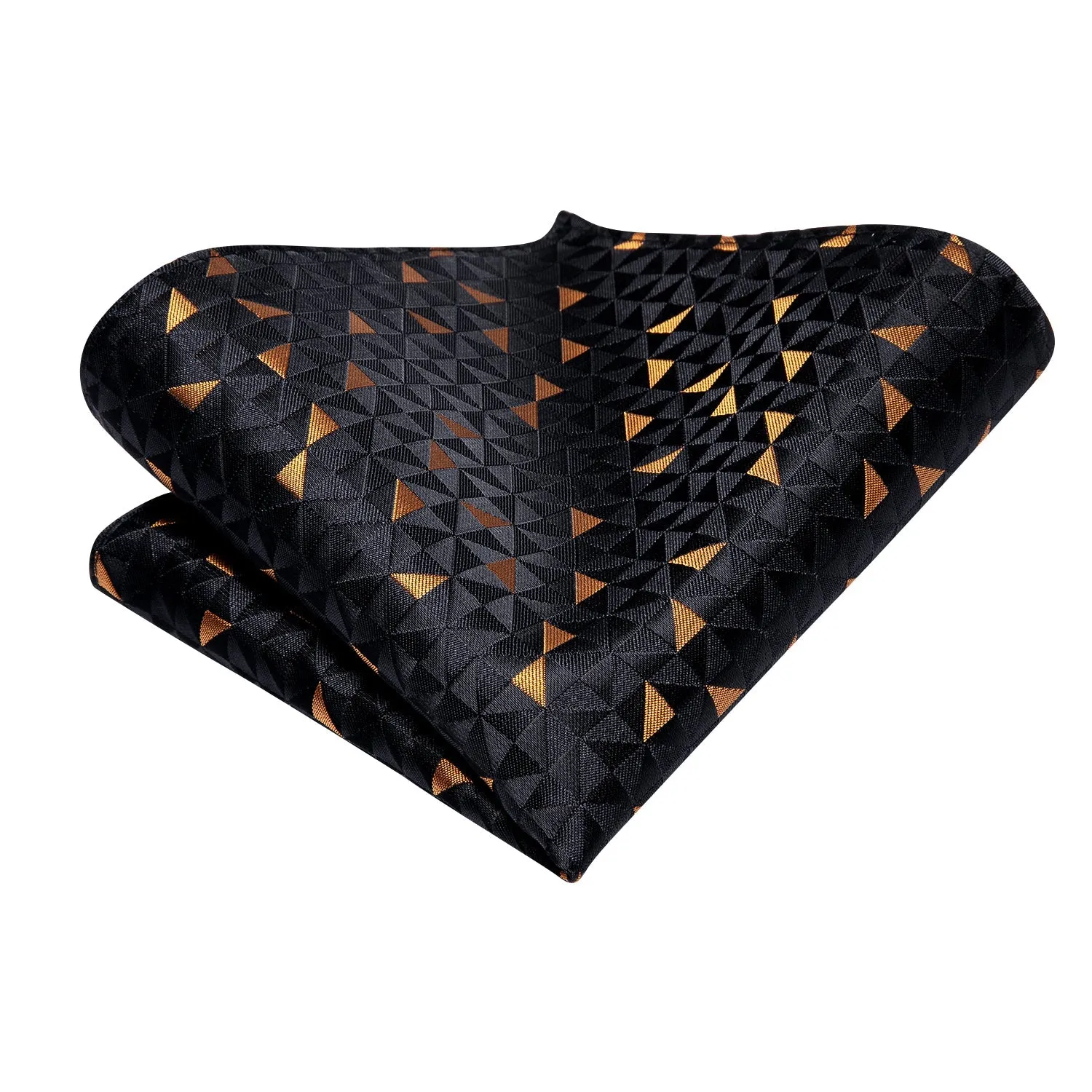 Ties2you Black Tie Formal Silk Plaid Necktie Pocket Square Cufflinks Set sold by Ties2You product image thumbnail 3