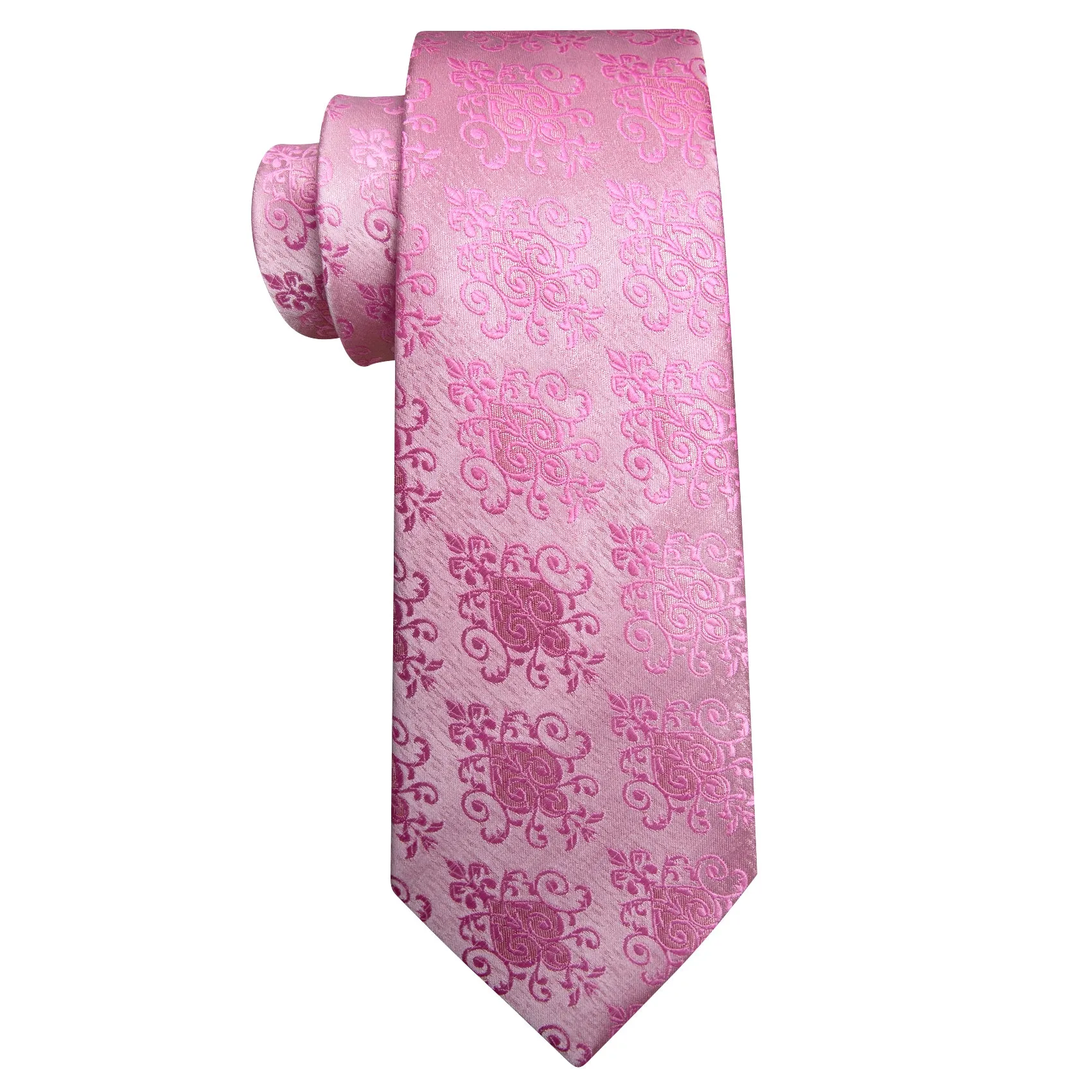 Petal Pink Floral Men's Necktie Pocket Square Cufflinks Set sold by Ties2You product image thumbnail 4