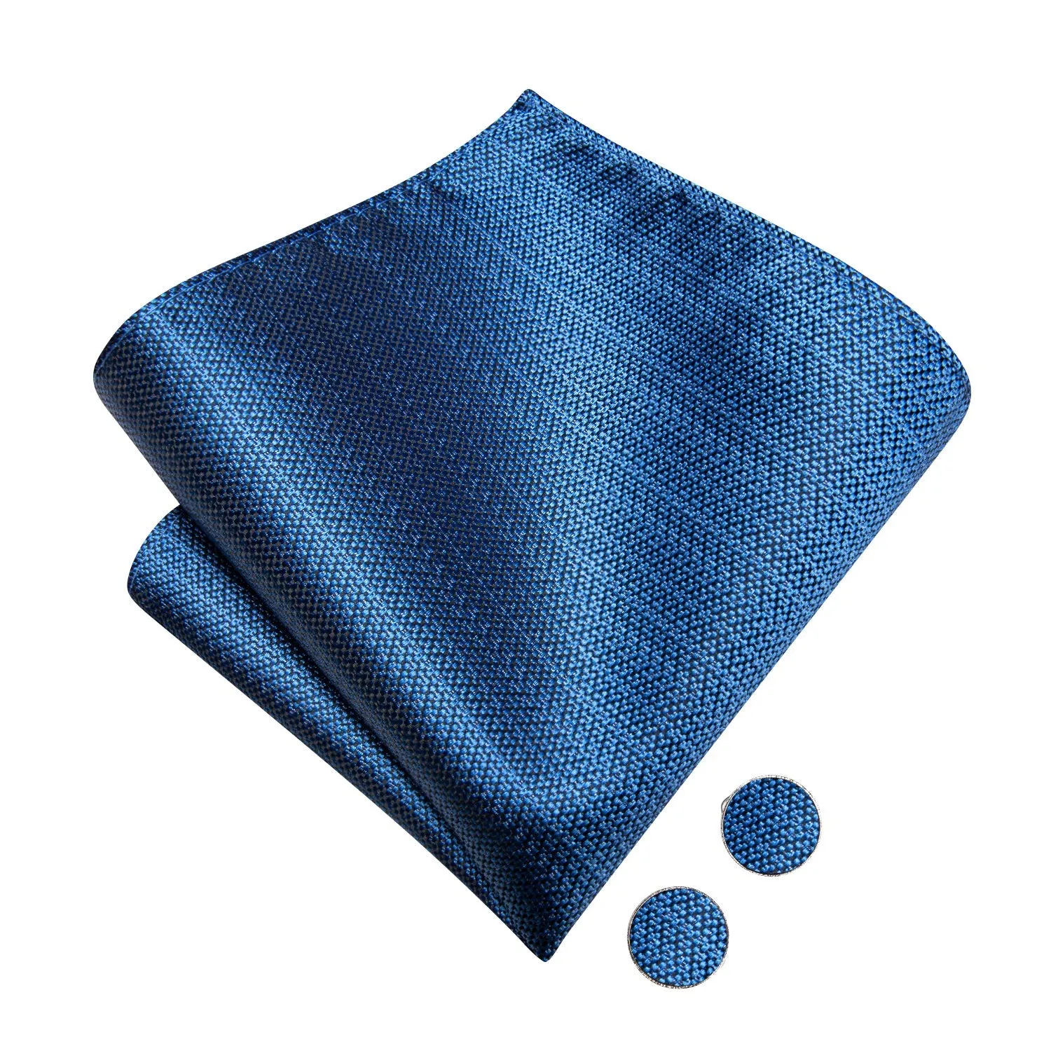 Ties2you Steel Blue Pre-tied Bowtie Business Geometric Bow Tie Handkerchief Cufflinks Set sold by Ties2You product image thumbnail 5