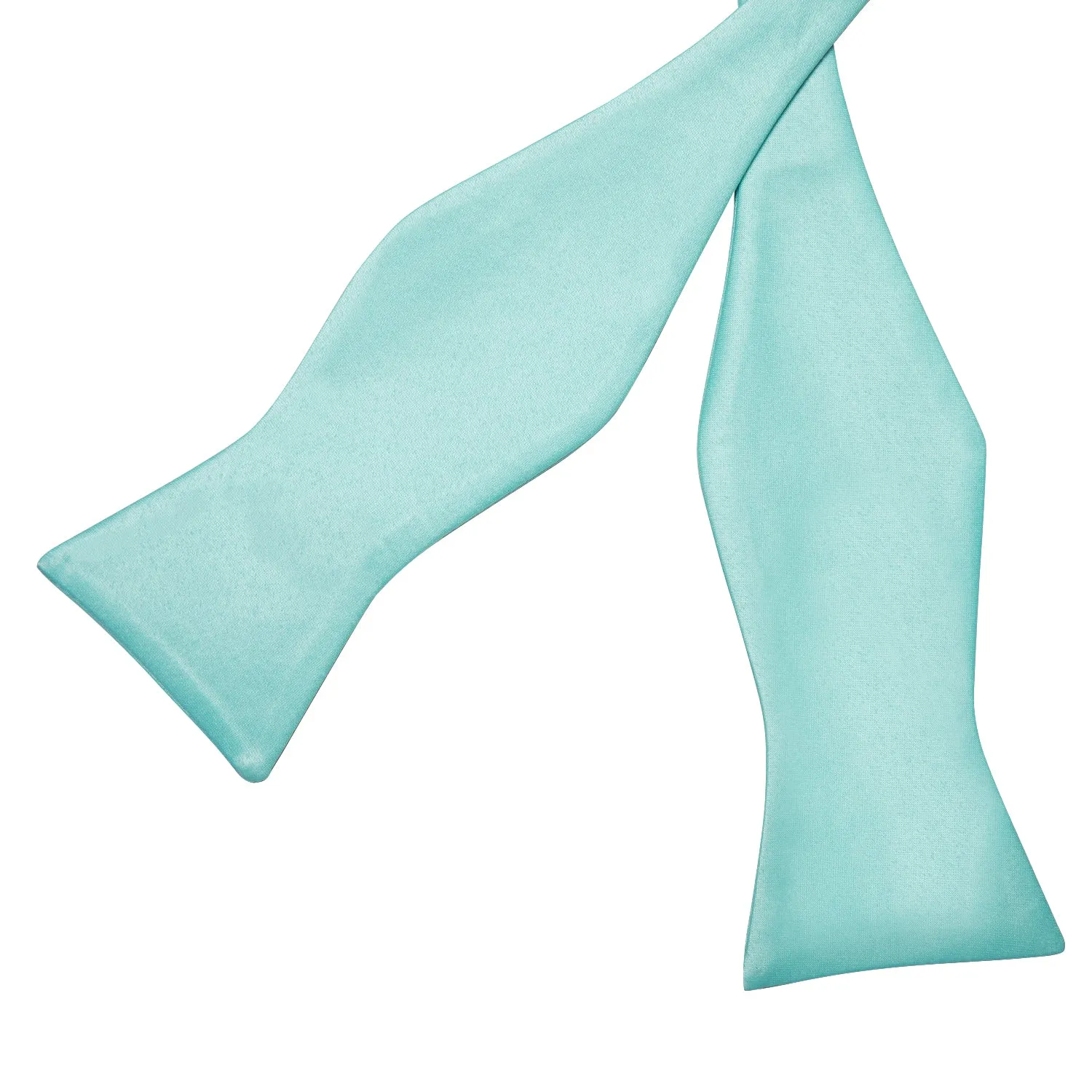 Ties2you Men's Aqua Self-tie Bow Tie Solid Tuxedo Bowtie Pocket Square Cufflinks Set sold by Ties2You product image thumbnail 3