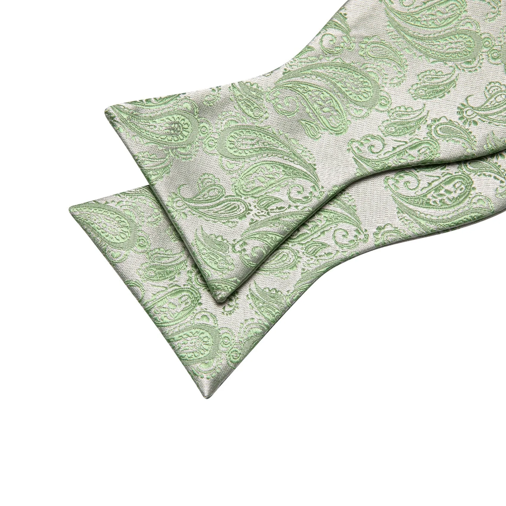 Ties2you Men's Sage Green Paisley Bowtie Self-tie Bow Tie Handkerchief Cufflinks Set sold by Ties2You product image thumbnail 5