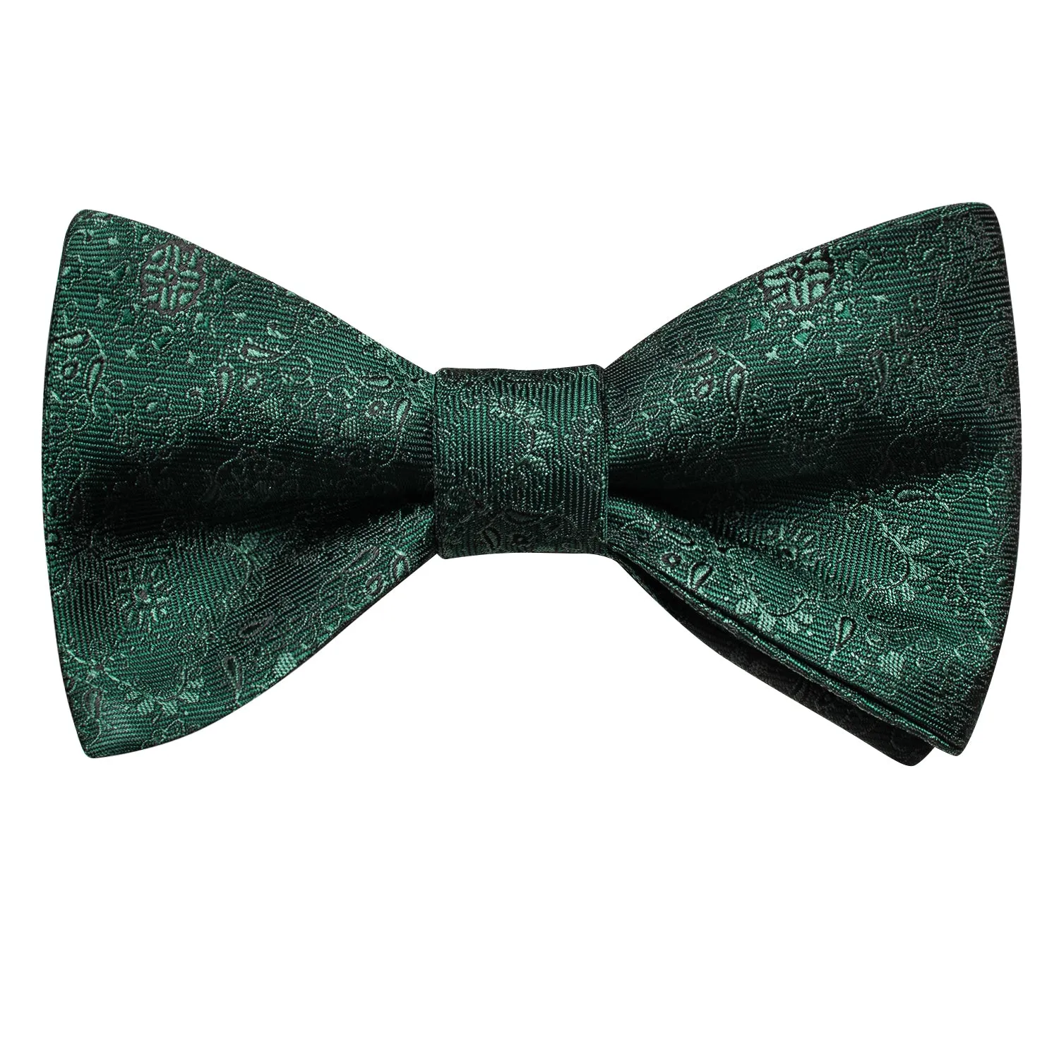 Ties2you Men's Hunter Green Floral Bowtie Self-tie Tuxedo Bow Tie Handky Cufflinks Set sold by Ties2You product image thumbnail 4