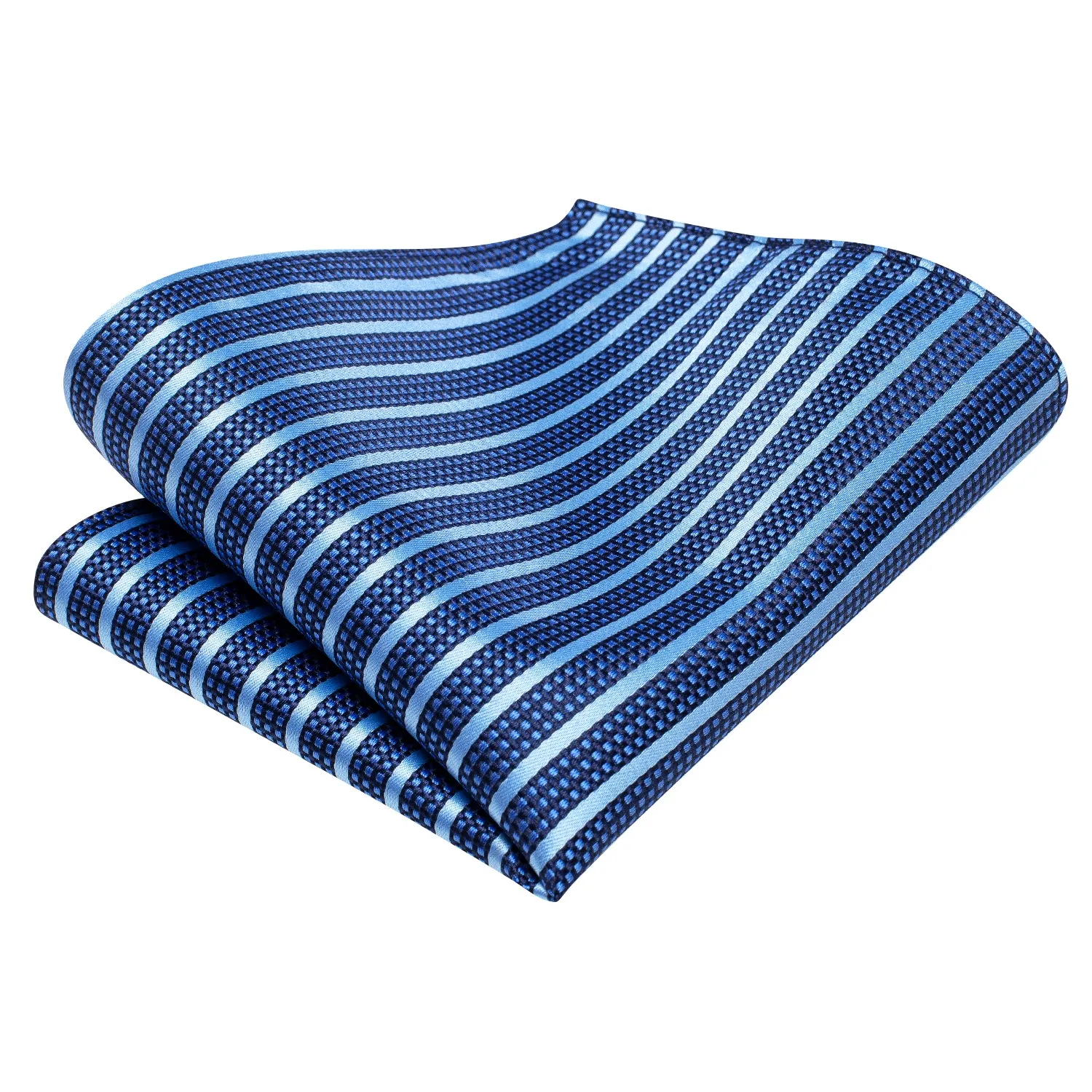 Ties2you Striped Blue Bowtie Self-tie Formal Bow Tie Handkerchief Cufflinks Set for Men sold by Ties2You product image thumbnail 5