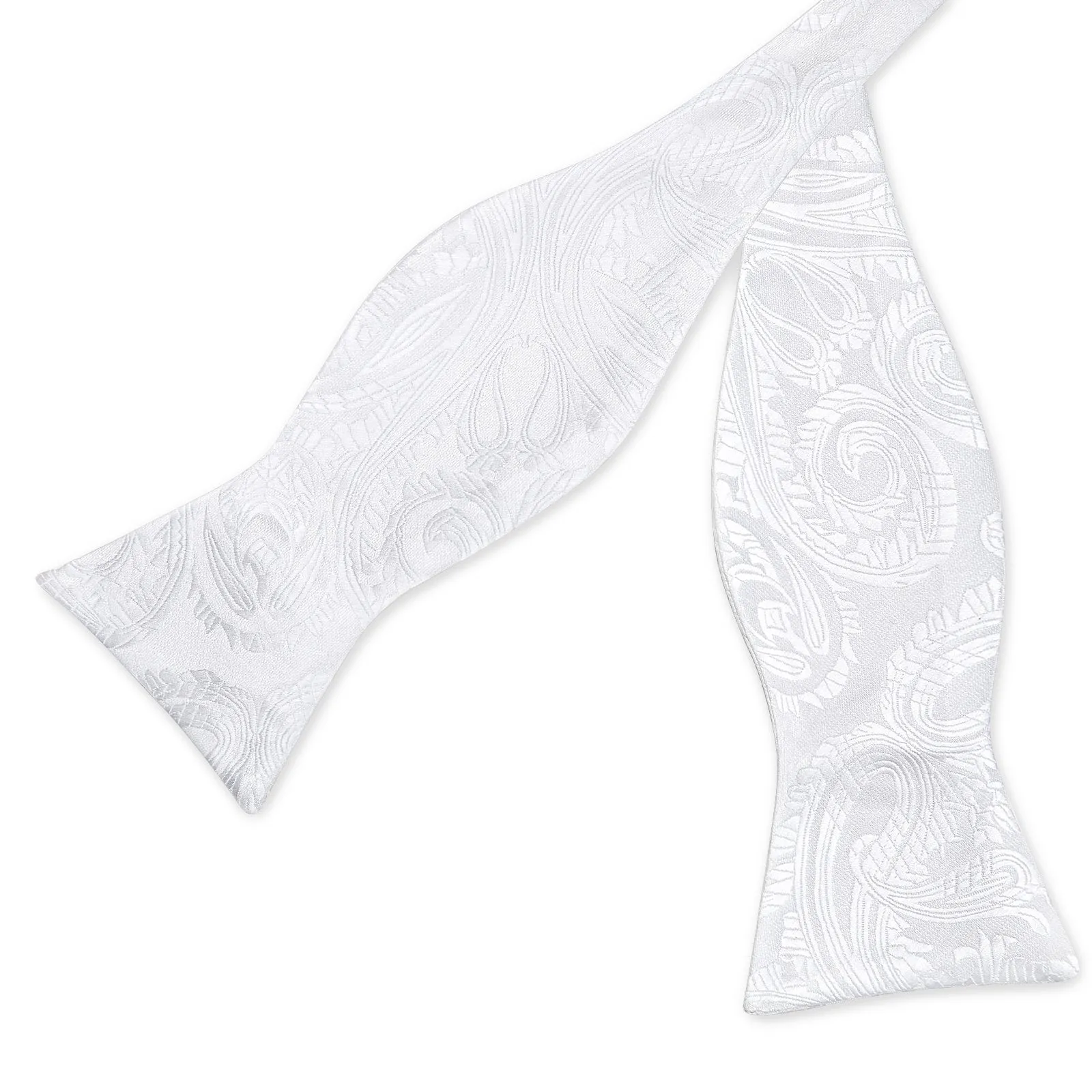 Ties2you White Paisley Tuxedo Bowtie Self-tie Bow Tie Pocket Square Cufflinks Set sold by Ties2You product image thumbnail 3