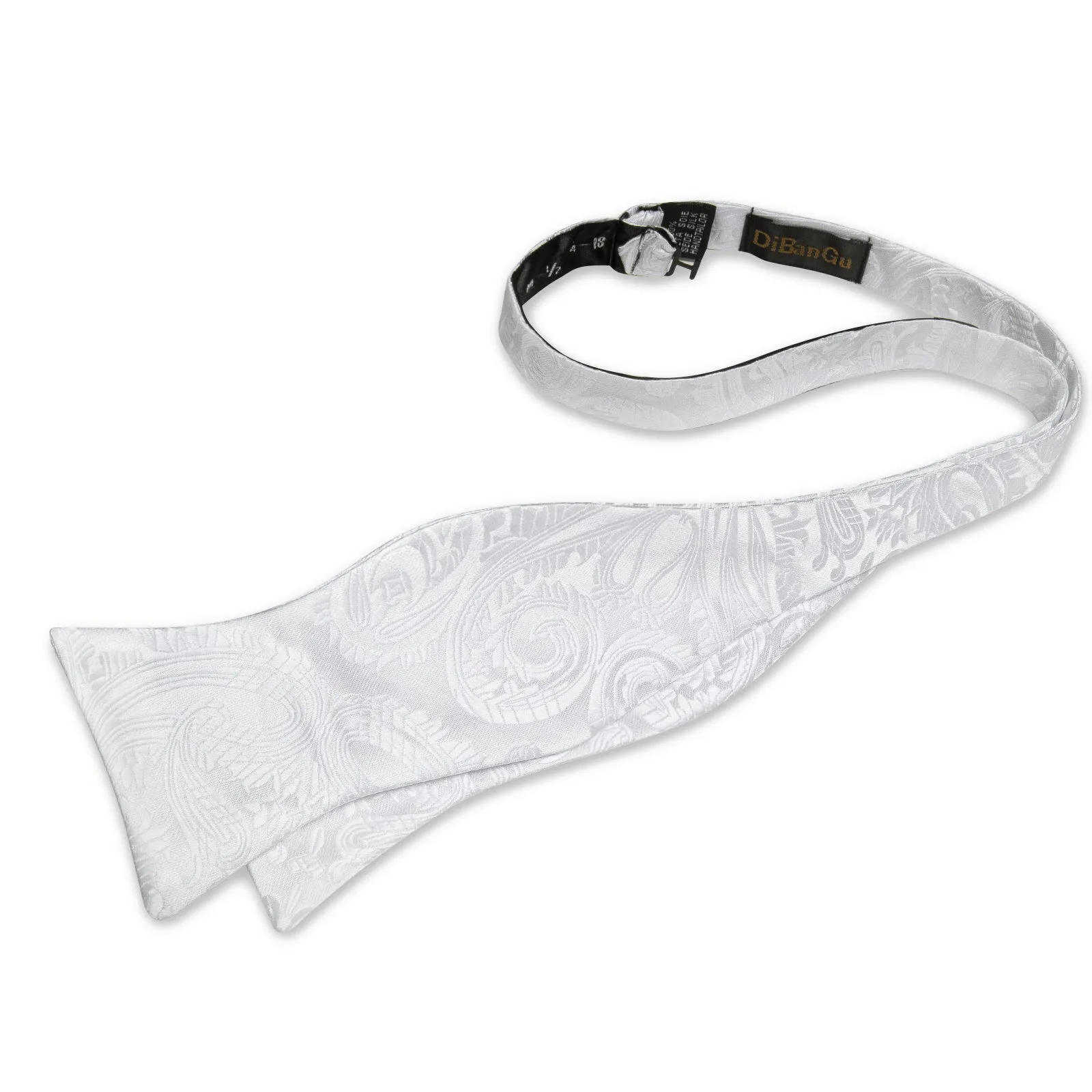 Ties2you White Paisley Tuxedo Bowtie Self-tie Bow Tie Pocket Square Cufflinks Set sold by Ties2You product image thumbnail 4