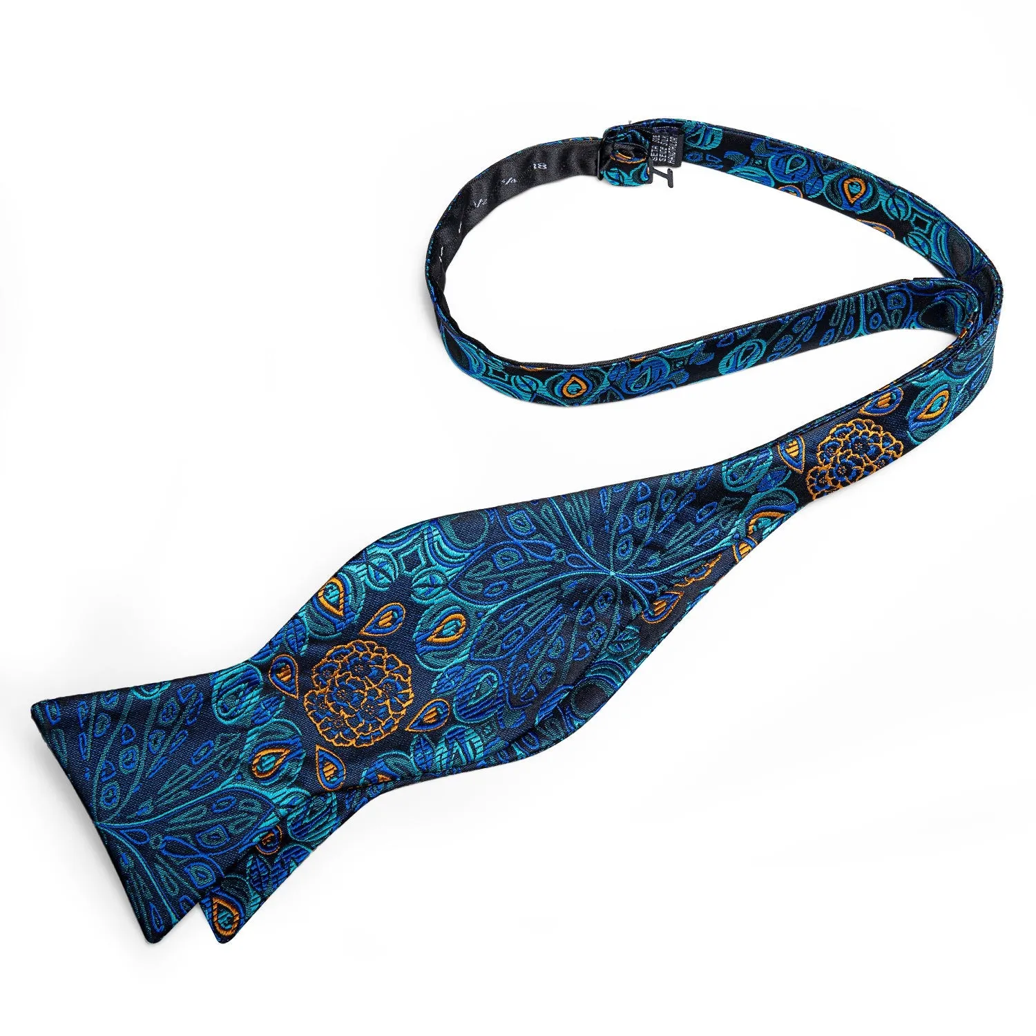 Ties2you Men's Paisley Teal Blue Tuxedo Bowtie Self-tie Bow Tie Handkerchief Cufflinks Set sold by Ties2You product image thumbnail 2
