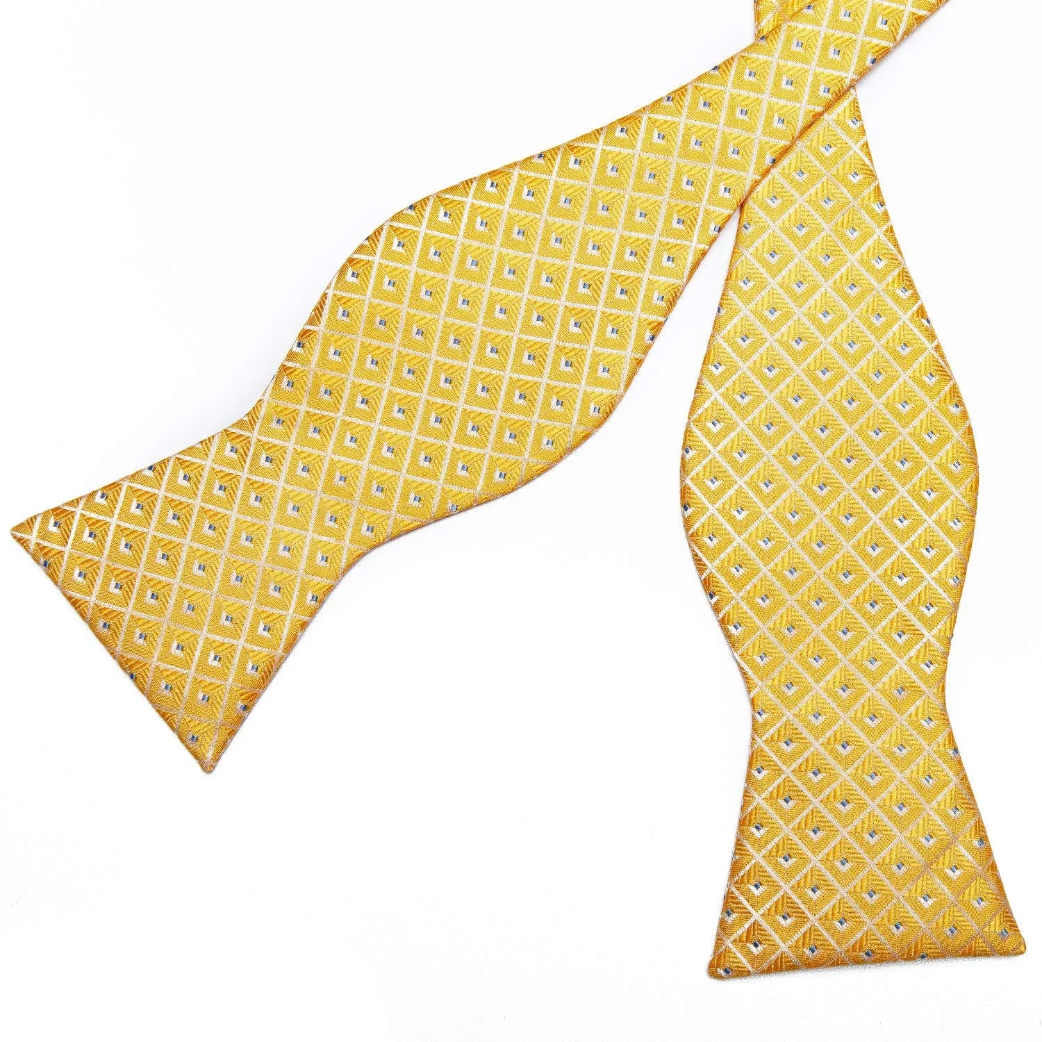 Ties2you Polka Dots Bowtie Yellow Self-tie Bow Tie Pocket Square Cufflinks Set for Men sold by Ties2You product image thumbnail 4