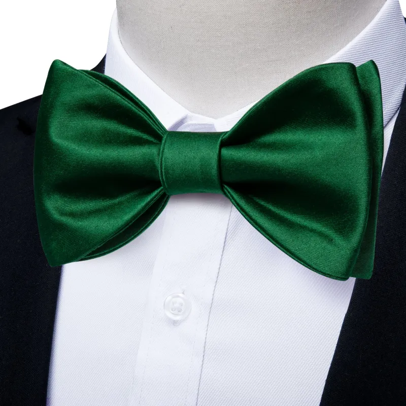 Ties2you Emerald Green Self-tie Bowtie Solid Formal Bowtie Pocket Square Cufflinks Set sold by Ties2You