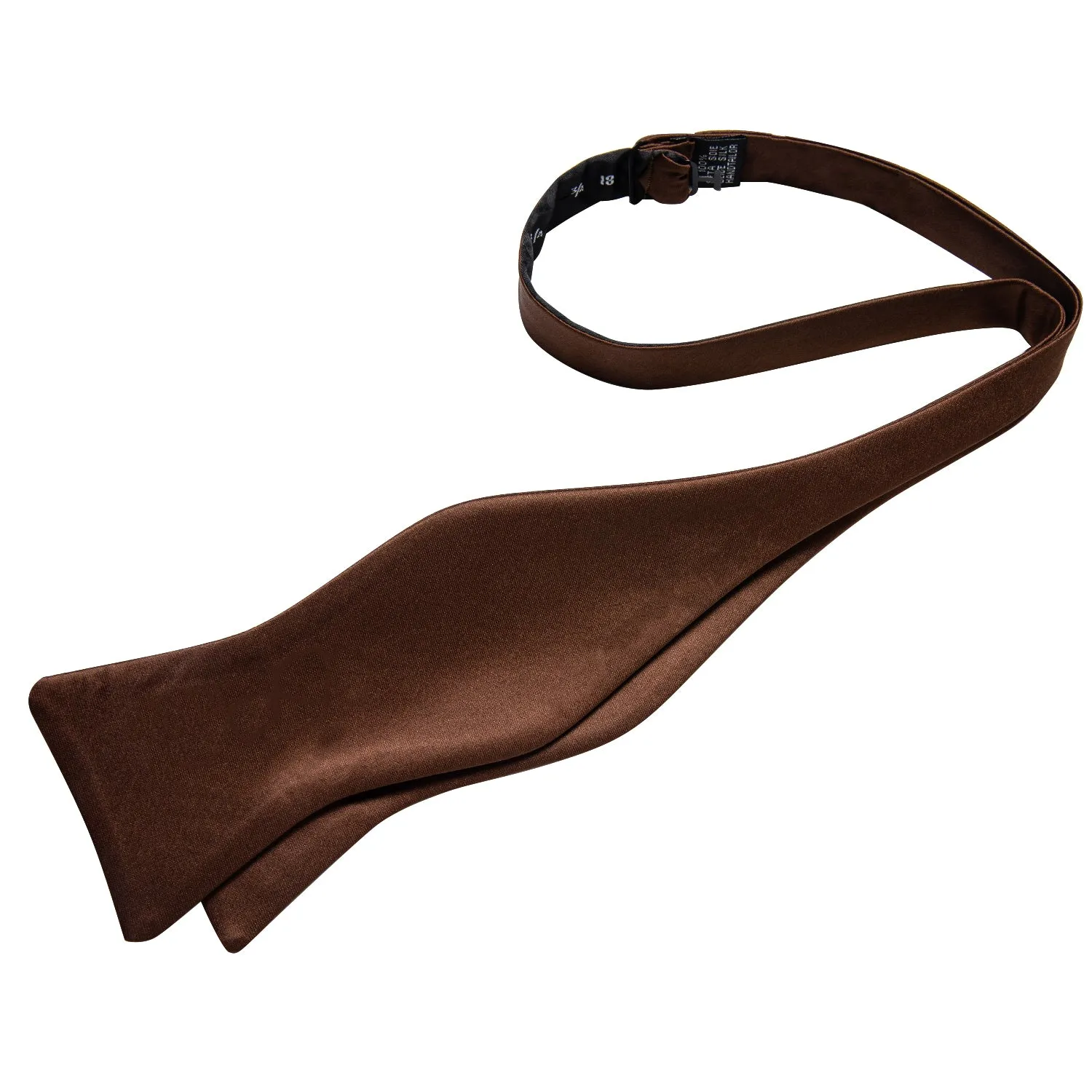Ties2you Brown Self-tie Bowtie Solid Formal Bow Tie Pocket Square Cufflinks Set for Men sold by Ties2You product image thumbnail 3
