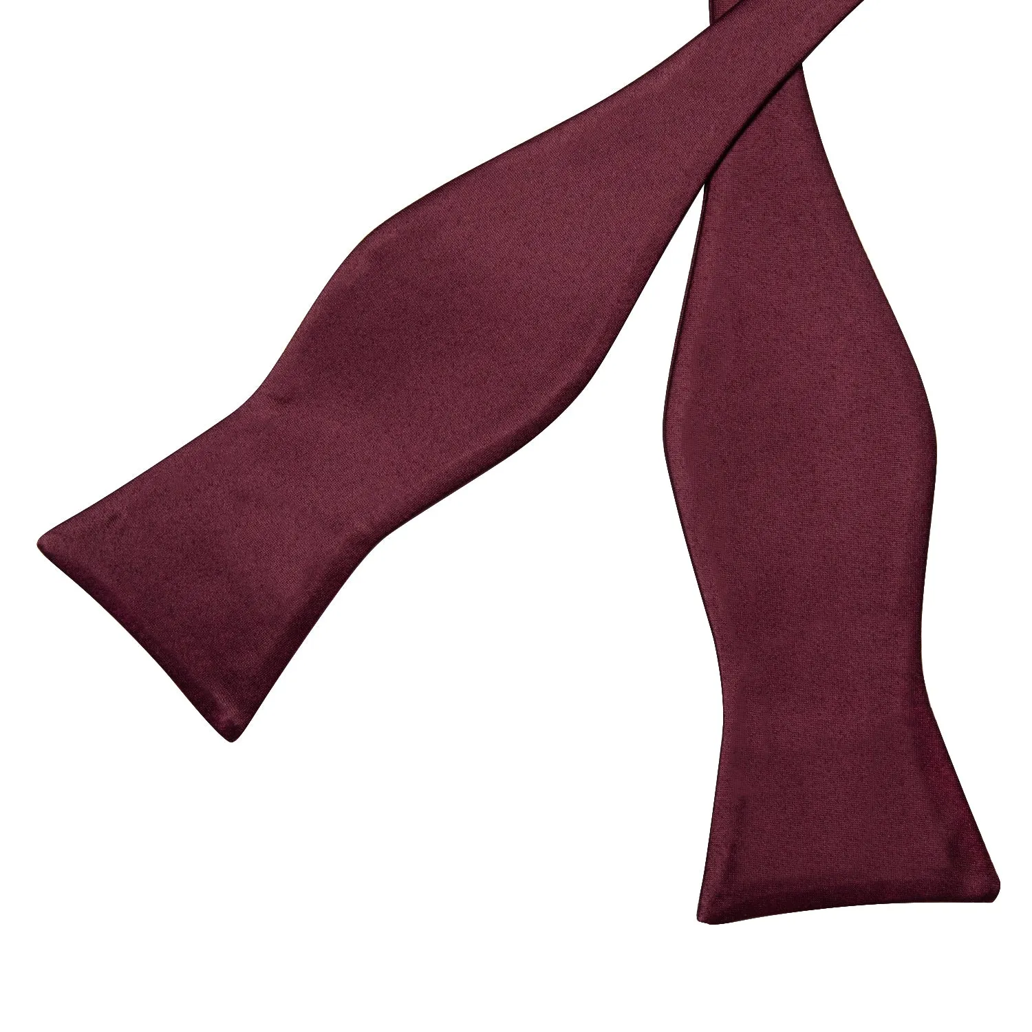 Ties2you Men's Burgundy Bowtie Self-tie Solid Wedding Bow Tie Pocket Square Cufflinks Set sold by Ties2You product image thumbnail 4