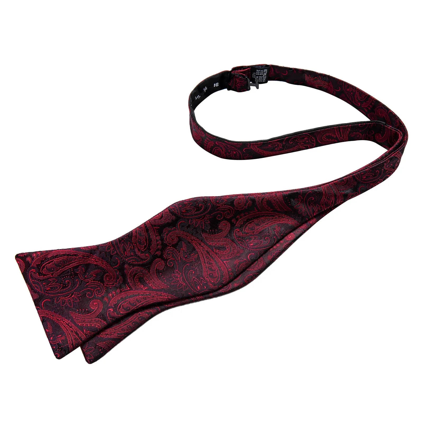 Ties2you Burgundy Paisley Tuxedo Bowtie Self-tie Formal Bow Tie Handkerchief Cufflinks Set sold by Ties2You product image thumbnail 4