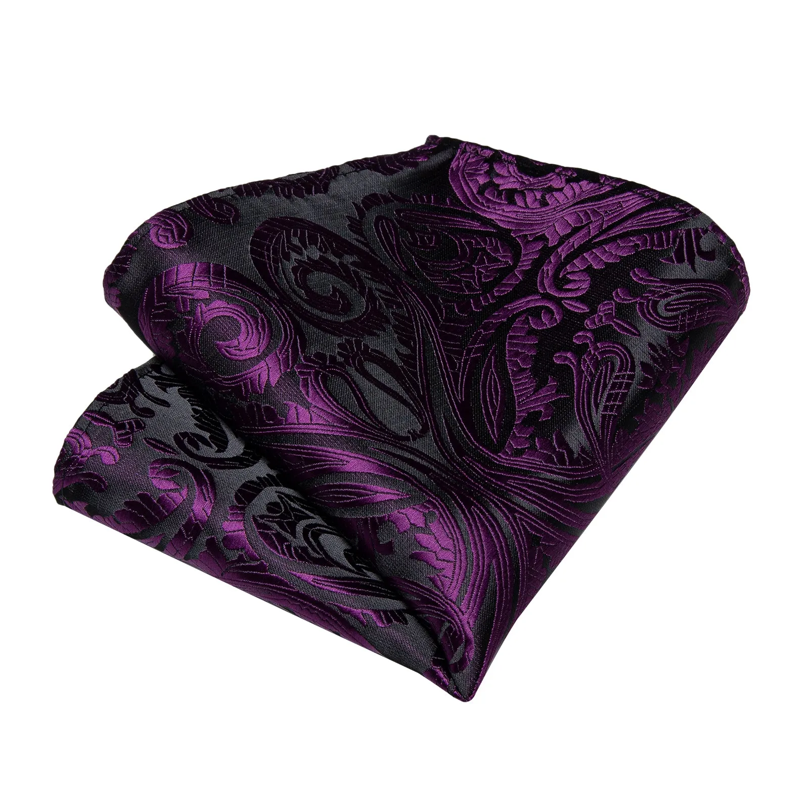 Ties2you Purple Floral Tuxedo Bowtie Black Self-tie Bow Tie Hanky Cufflinks Set for Men sold by Ties2You product image thumbnail 5