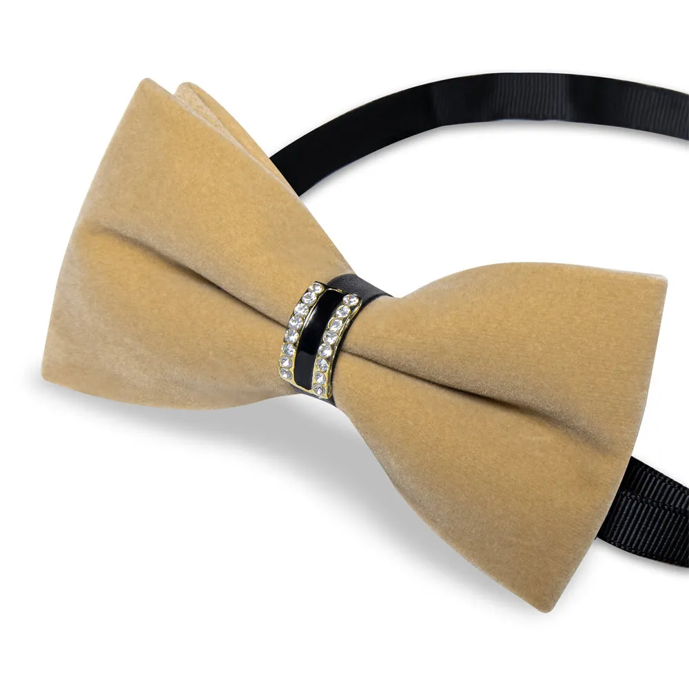 Ties2you Tuscan Tan Bowtie Pre-tied Formal Solid Bow Tie Handkerchief Cufflinks Set sold by Ties2You product image thumbnail 4