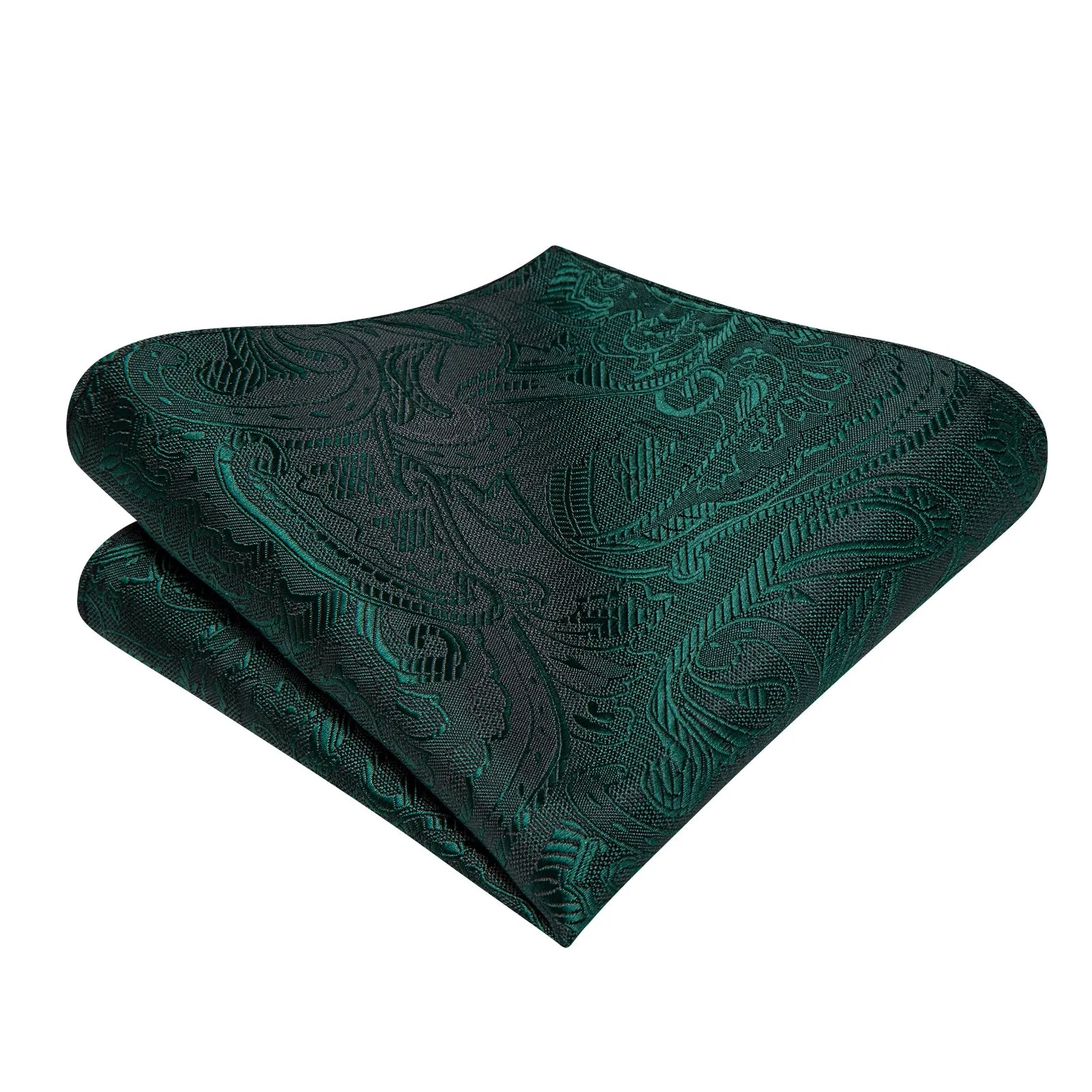 Ties2you Hunter Green Floral Self-tie Bow Tie Pocket Square Cufflinks Set sold by Ties2You product image thumbnail 5