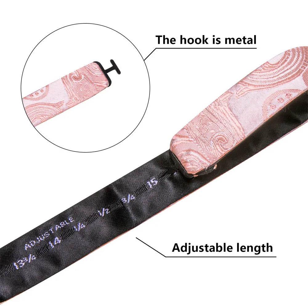 Ties2you Blush Floral Tuxedo Bowtie Self-tie Bow Tie Handkerchief Cufflinks Set sold by Ties2You product image thumbnail 5