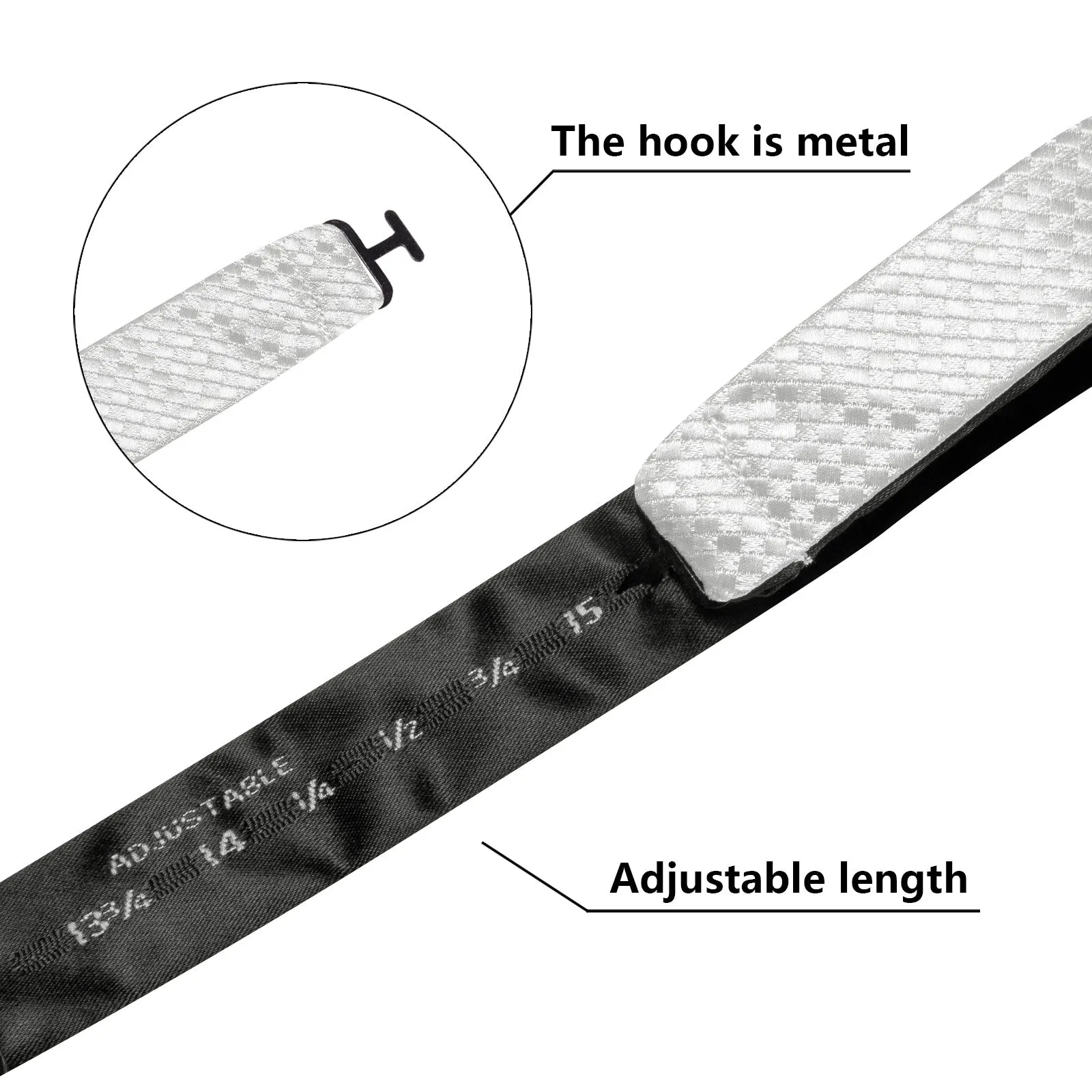 Ties2you White Geometric Bow Ties Self-tie Tuxedo Bowtie Pocket Square Cufflinks Set sold by Ties2You product image thumbnail 5