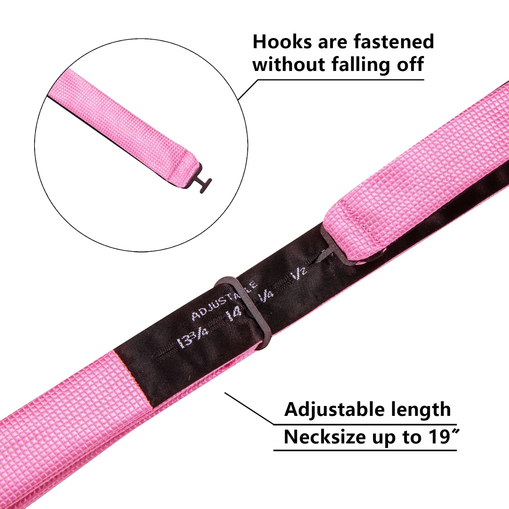 Ties2you Geometric Pink Bow Ties Self-tie Tuxedo Bowtie Pocket Square Cufflinks Set sold by Ties2You product image thumbnail 5