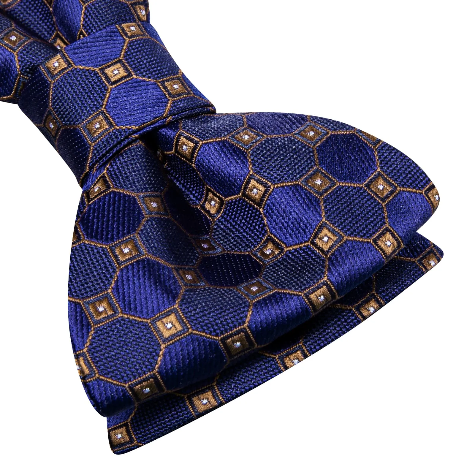Ties2you Classic Blue Plaid Bowtie Self-tie Business Bow Tie Handkerchief Cufflinks Set sold by Ties2You product image thumbnail 3