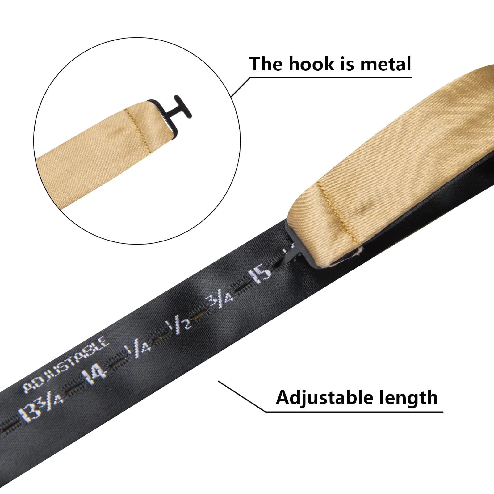 Ties2you Beige Tuxedo Bowtie Pre-tied Solid Formal Bow Tie Pocket Square Cufflinks Set sold by Ties2You product image thumbnail 5