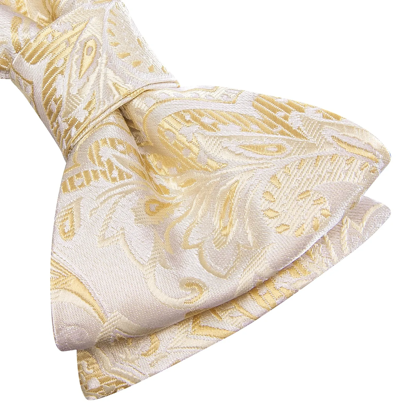 Ties2you Ivory Floral Bow Ties Self-tie Tuxedo Bowtie Pocket Square Cufflinks Set sold by Ties2You product image thumbnail 3