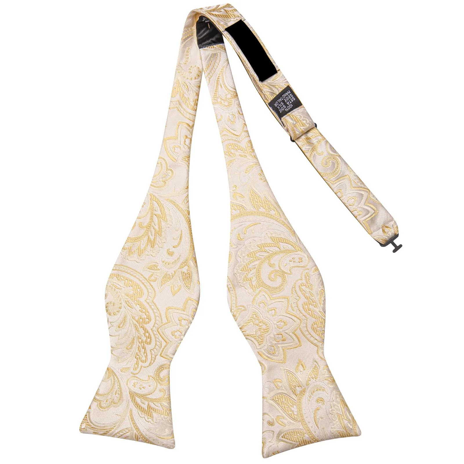 Ties2you Ivory Floral Bow Ties Self-tie Tuxedo Bowtie Pocket Square Cufflinks Set sold by Ties2You product image thumbnail 4