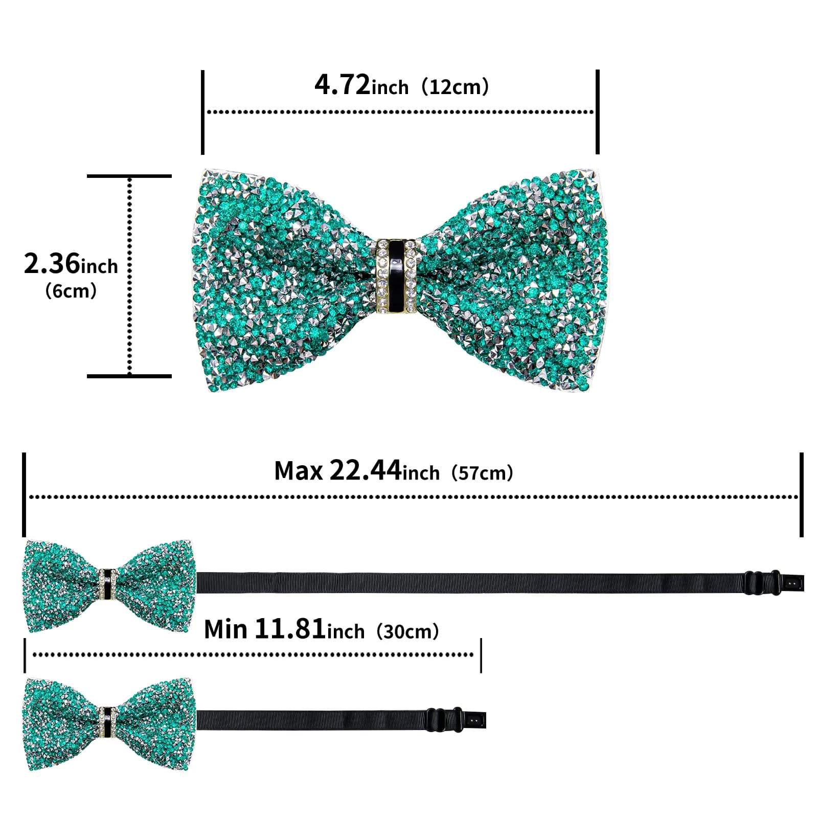 Ties2you Aqua Rhinestones Bow Tie Pre-tied Tuxedo Bowtie for Men Wedding Party sold by Ties2You product image thumbnail 5