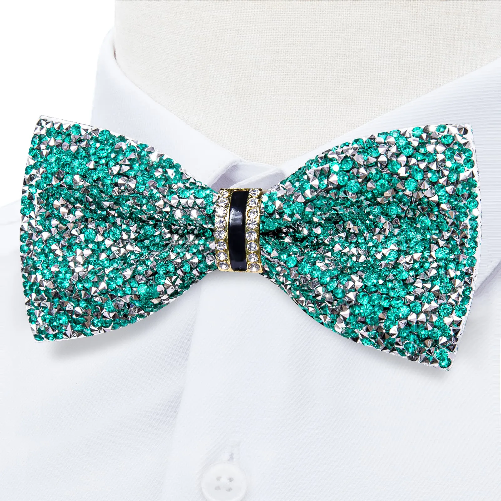 Ties2you Aqua Rhinestones Bow Tie Pre-tied Tuxedo Bowtie for Men Wedding Party sold by Ties2You product image thumbnail 2
