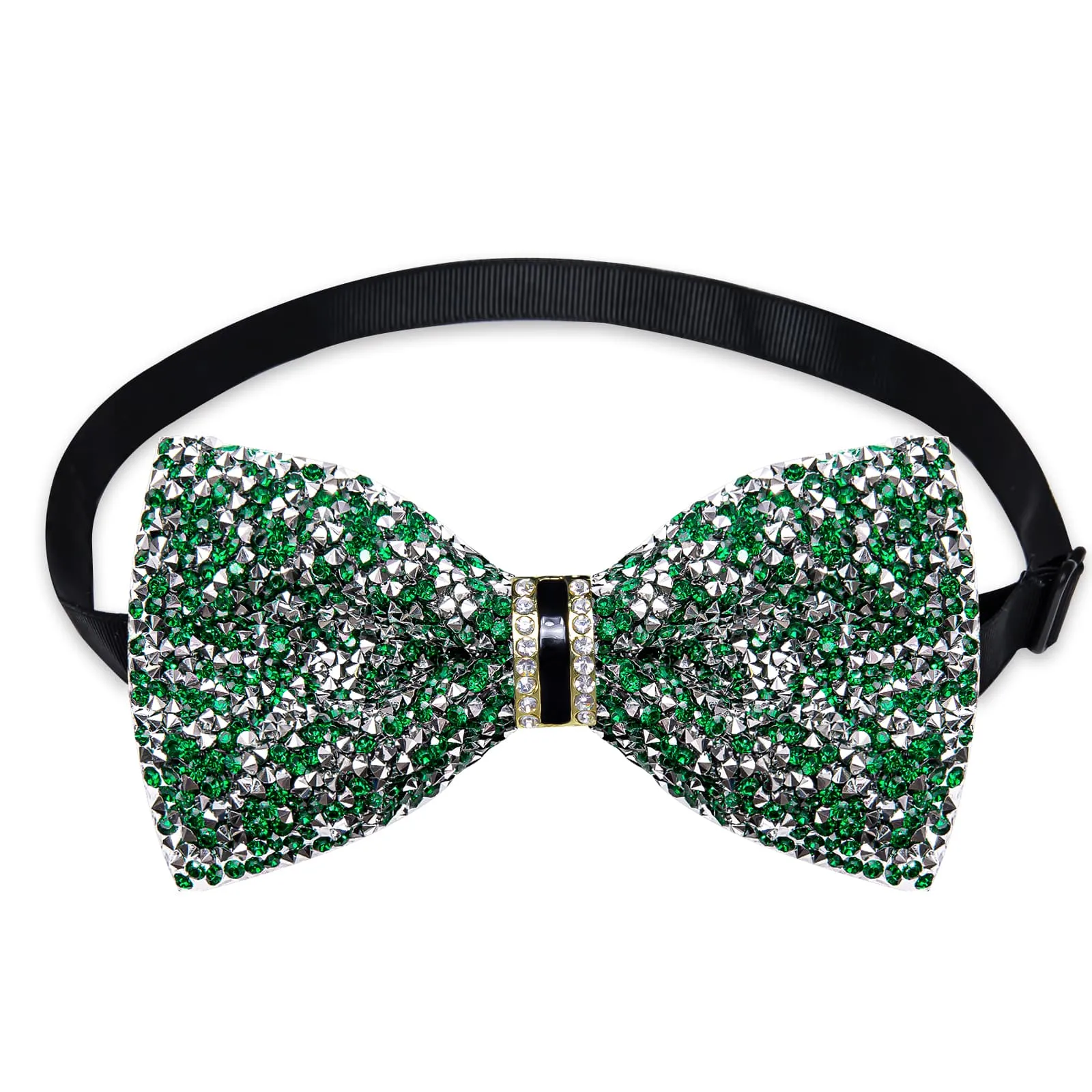 Ties2you Green Rhinestones Bow Tie Pre-tied Tuxedo Bowtie for Men Wedding Party sold by Ties2You product image thumbnail 3