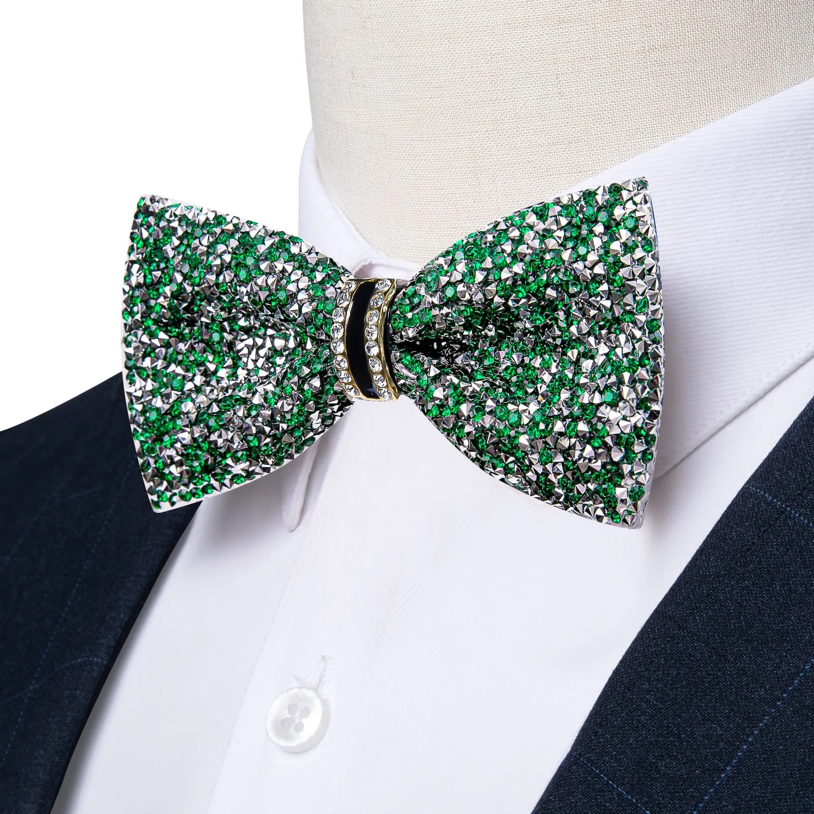 Ties2you Green Rhinestones Bow Tie Pre-tied Tuxedo Bowtie for Men Wedding Party sold by Ties2You