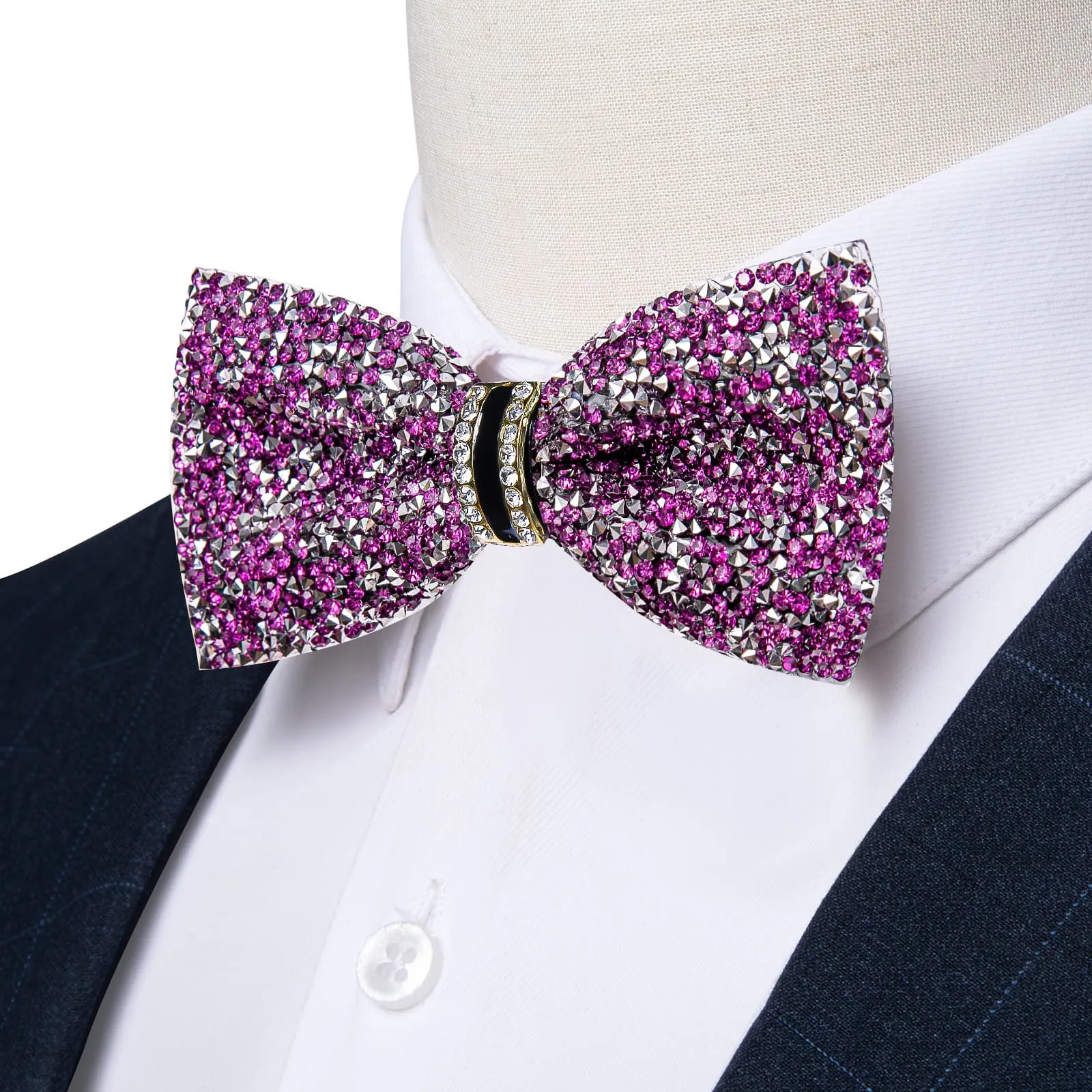 Ties2you Rhinestones Plum Bow Tie Pre-Tied Wedding Party Tuxedo Bowtie for Men sold by Ties2You