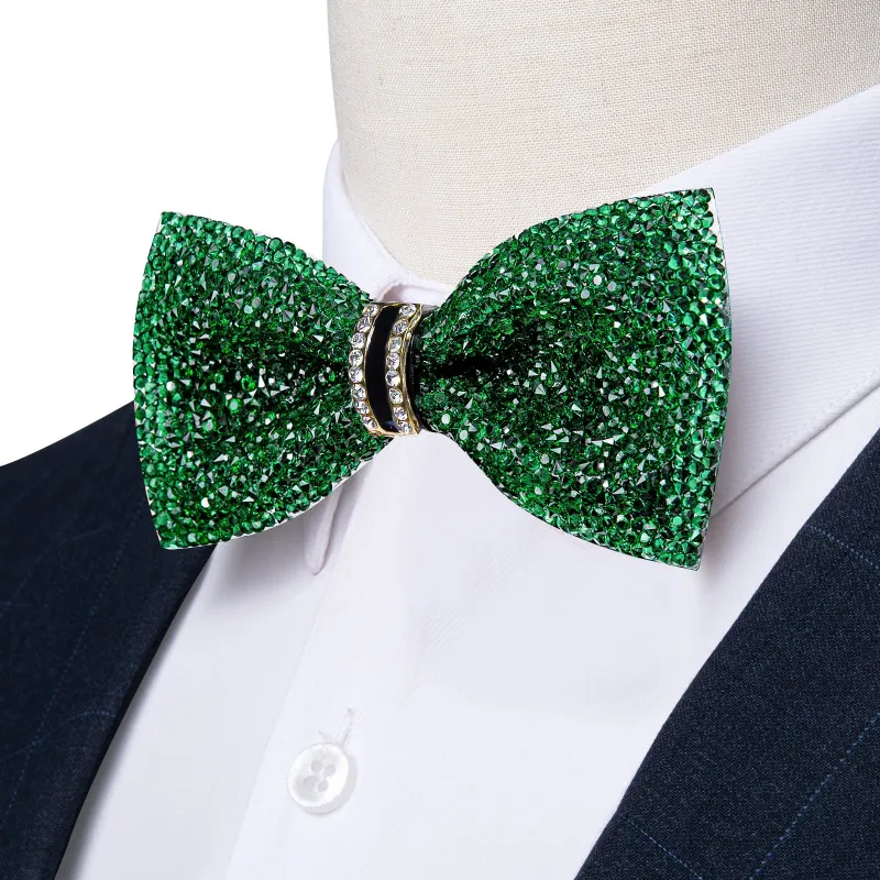 Ties2you Rhinestones Green Bow Tie Pre-Tied Wedding Party Tuxedo Bowtie for Men sold by Ties2You