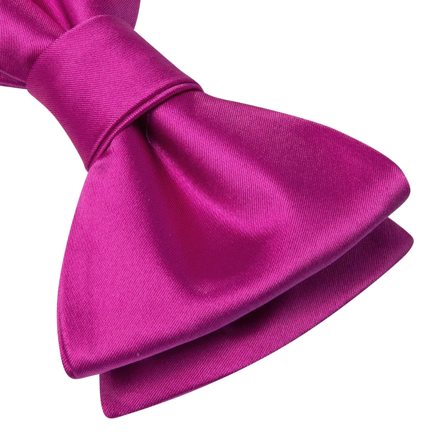 Ties2you Hot Pink Solid Bowtie Self-tie Formal Bow Tie Pocket Square Cufflinks Set sold by Ties2You product image thumbnail 3
