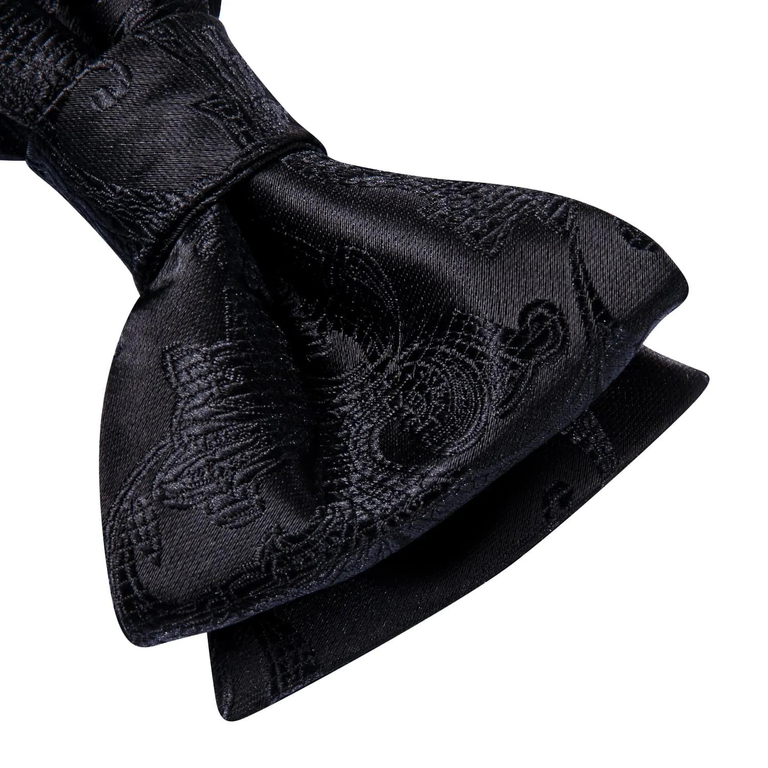 Ties2you Floral Black Bow Ties Self-tie Tuxedo Bowtie Pocket Square Cufflinks Set sold by Ties2You product image thumbnail 3