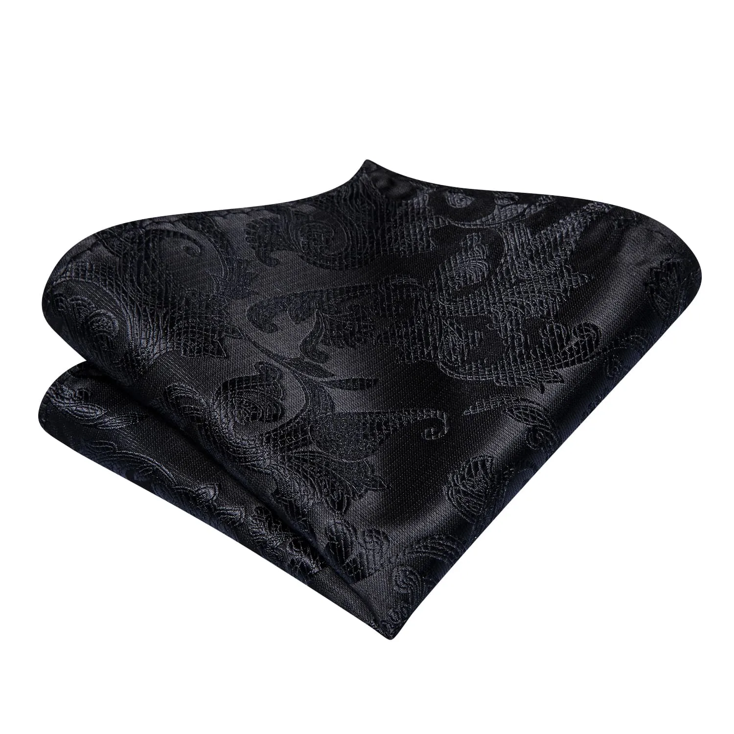 Ties2you Floral Black Bow Ties Self-tie Tuxedo Bowtie Pocket Square Cufflinks Set sold by Ties2You product image thumbnail 4