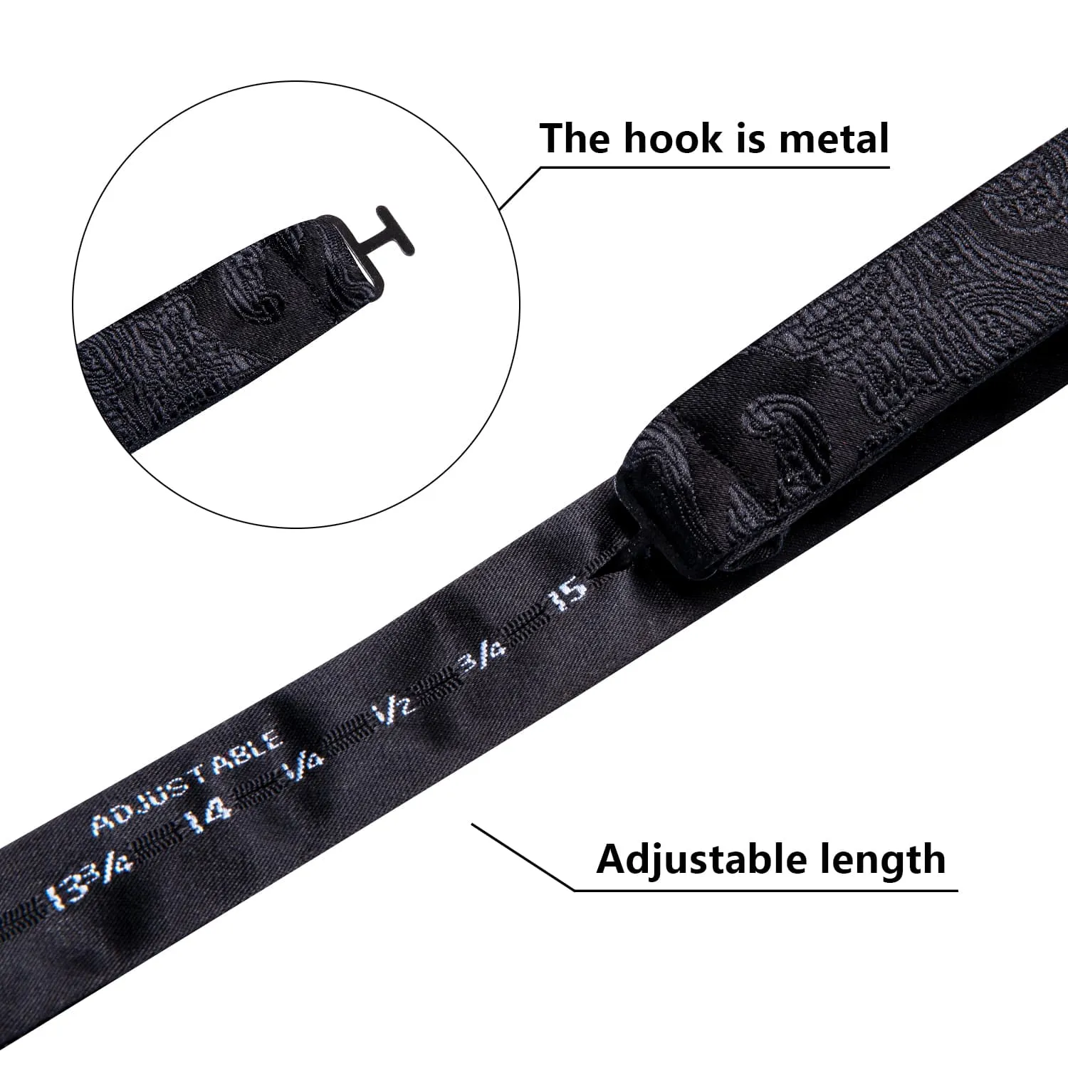 Ties2you Floral Black Bow Ties Self-tie Tuxedo Bowtie Pocket Square Cufflinks Set sold by Ties2You product image thumbnail 5