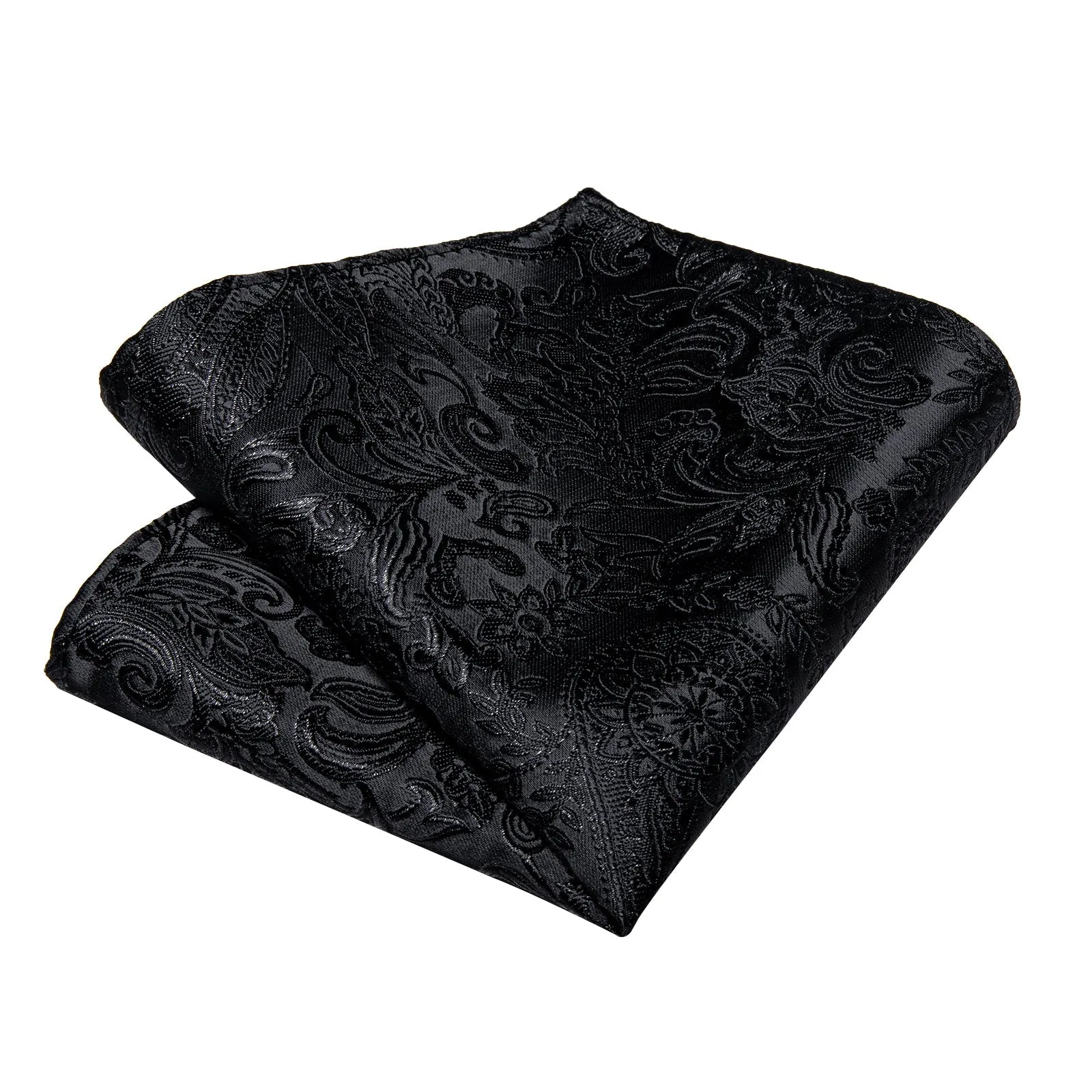 Ties2you Floral Black Bowtie Self-tie Formal Bow Tie Pocket Square Cufflinks Set for Men sold by Ties2You product image thumbnail 3