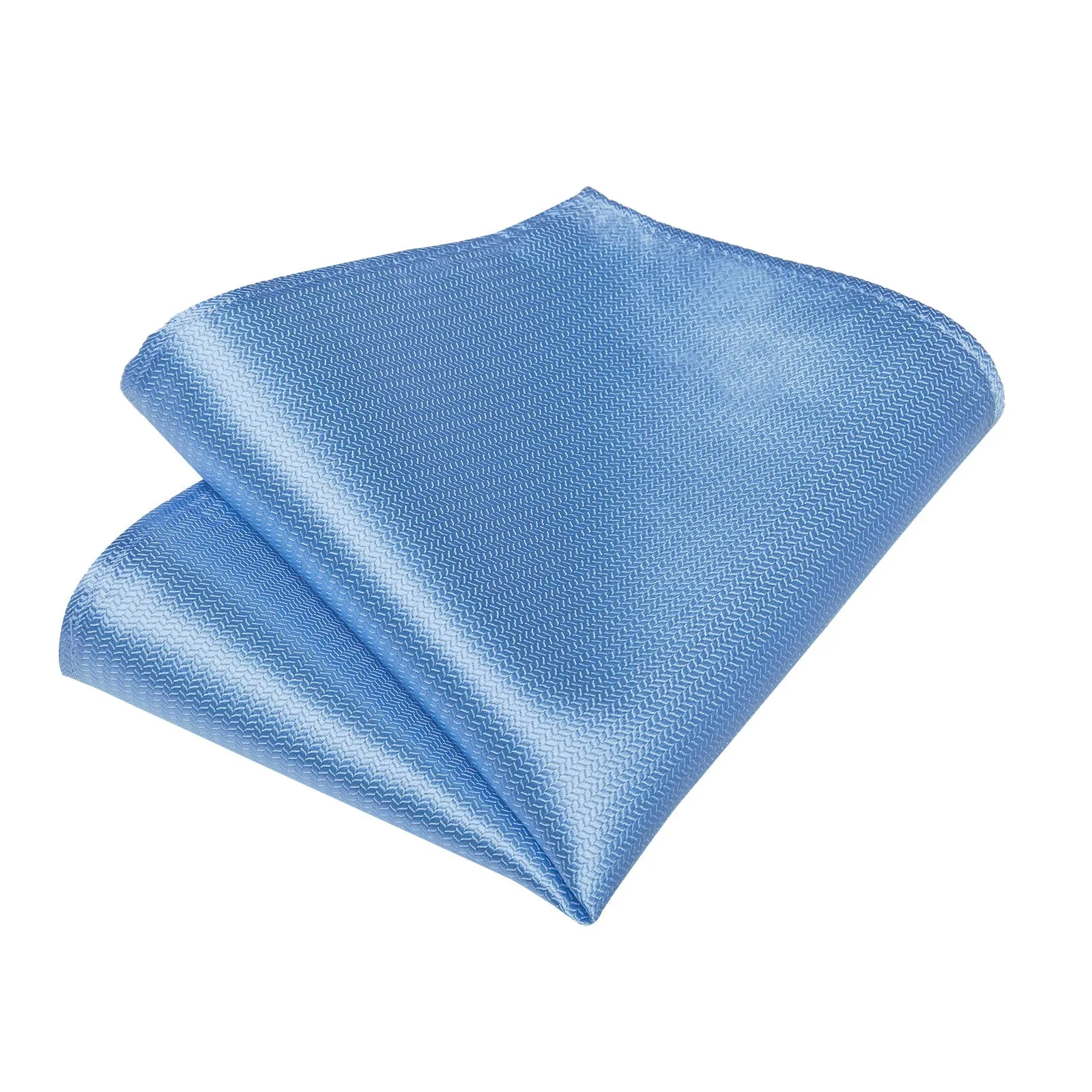 Ties2you Dusty Blue Self-tie Bowtie Solid Bow Tie Handkerchief Cufflinks Set sold by Ties2You product image thumbnail 3