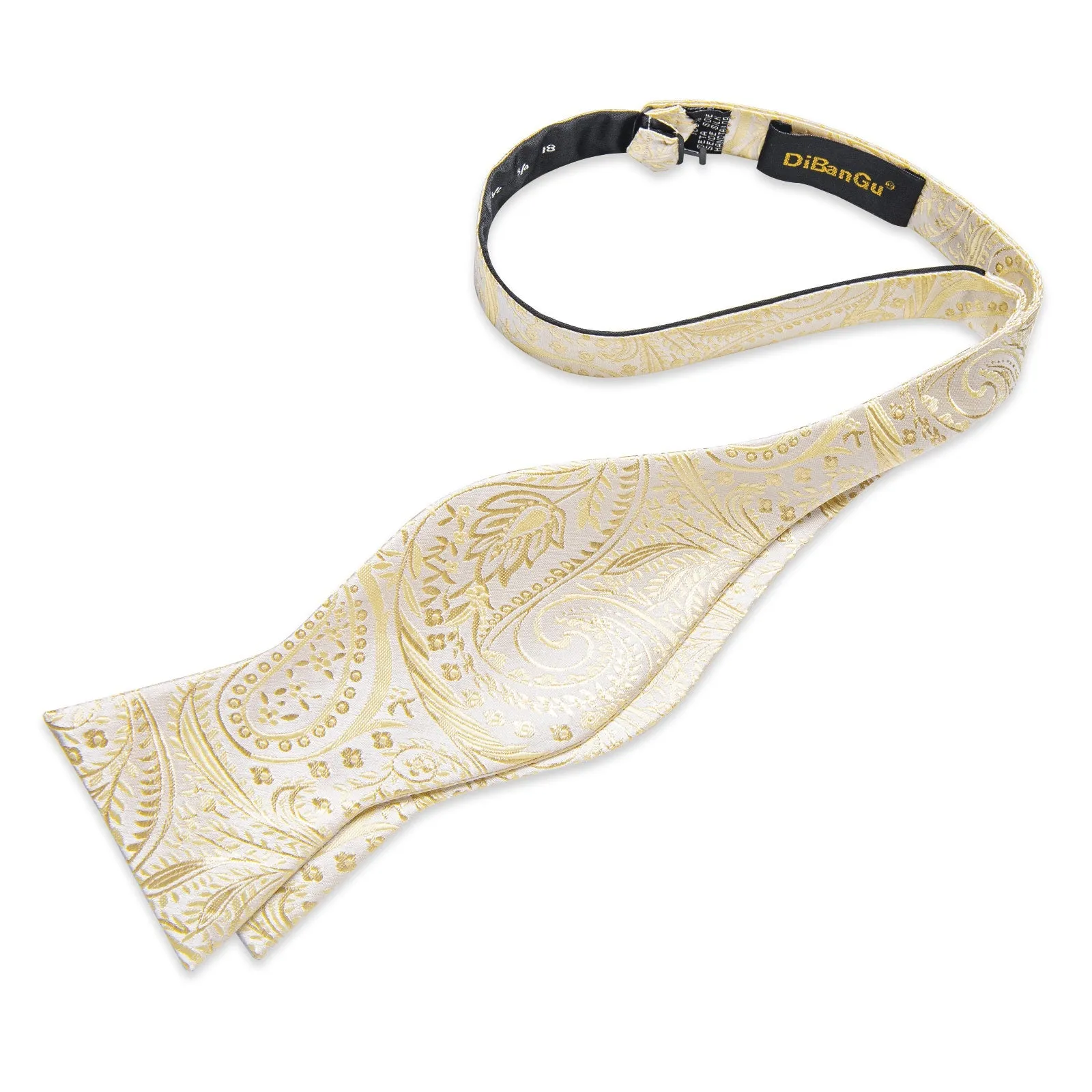 Ties2you Butter Floral Tuxedo Bowtie Self-tie Bow Tie Pocket Square Cufflinks Set sold by Ties2You product image thumbnail 2