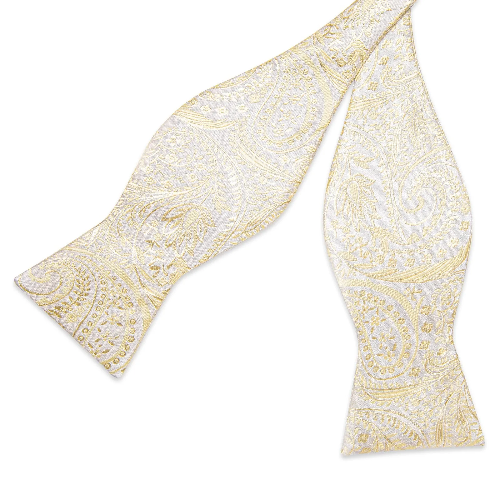 Ties2you Butter Floral Tuxedo Bowtie Self-tie Bow Tie Pocket Square Cufflinks Set sold by Ties2You product image thumbnail 4