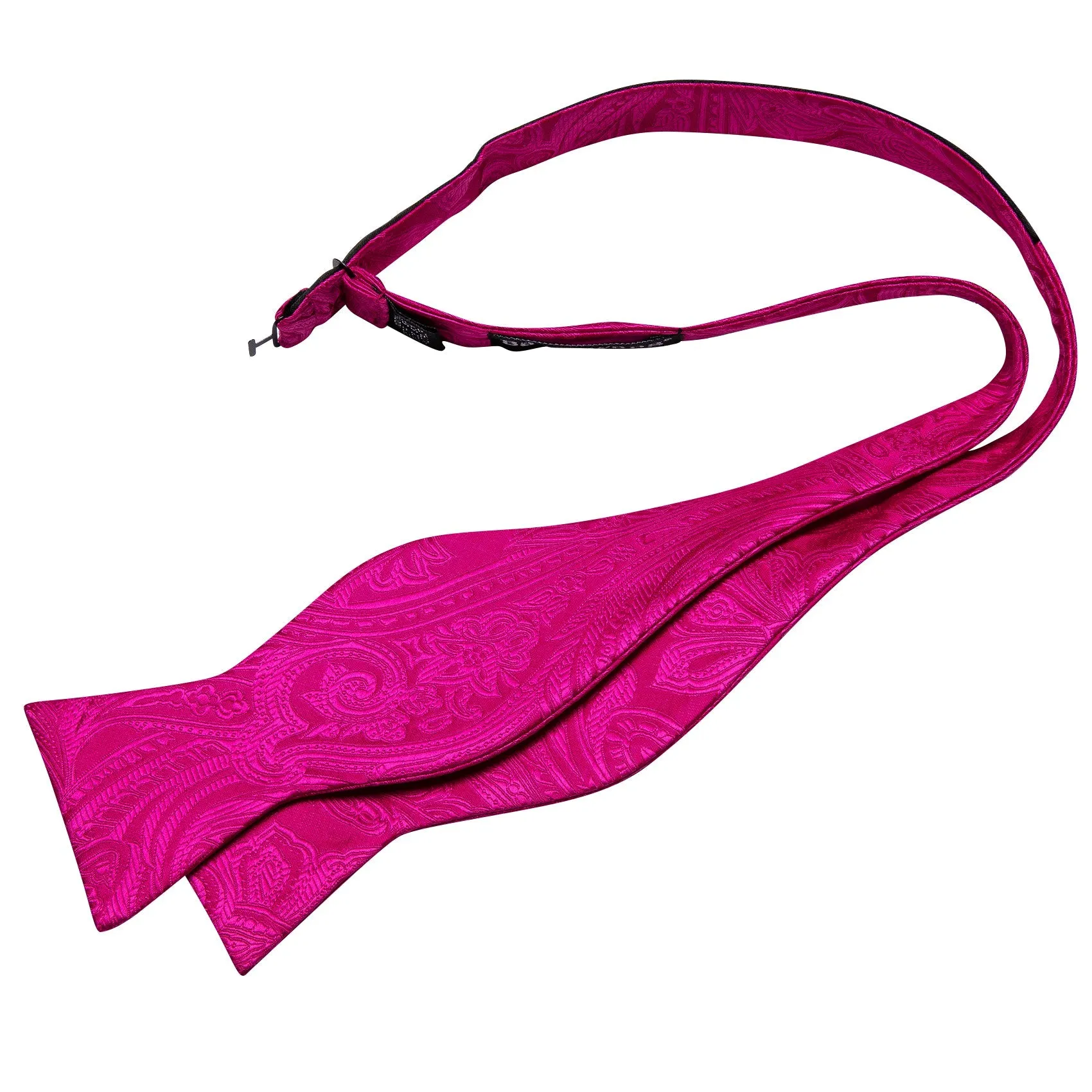 Ties2you Fuchsia Pink Bowtie Floral Self-tie Tuxedo Bow Tie Hanky Cufflinks Set for Men sold by Ties2You product image thumbnail 4