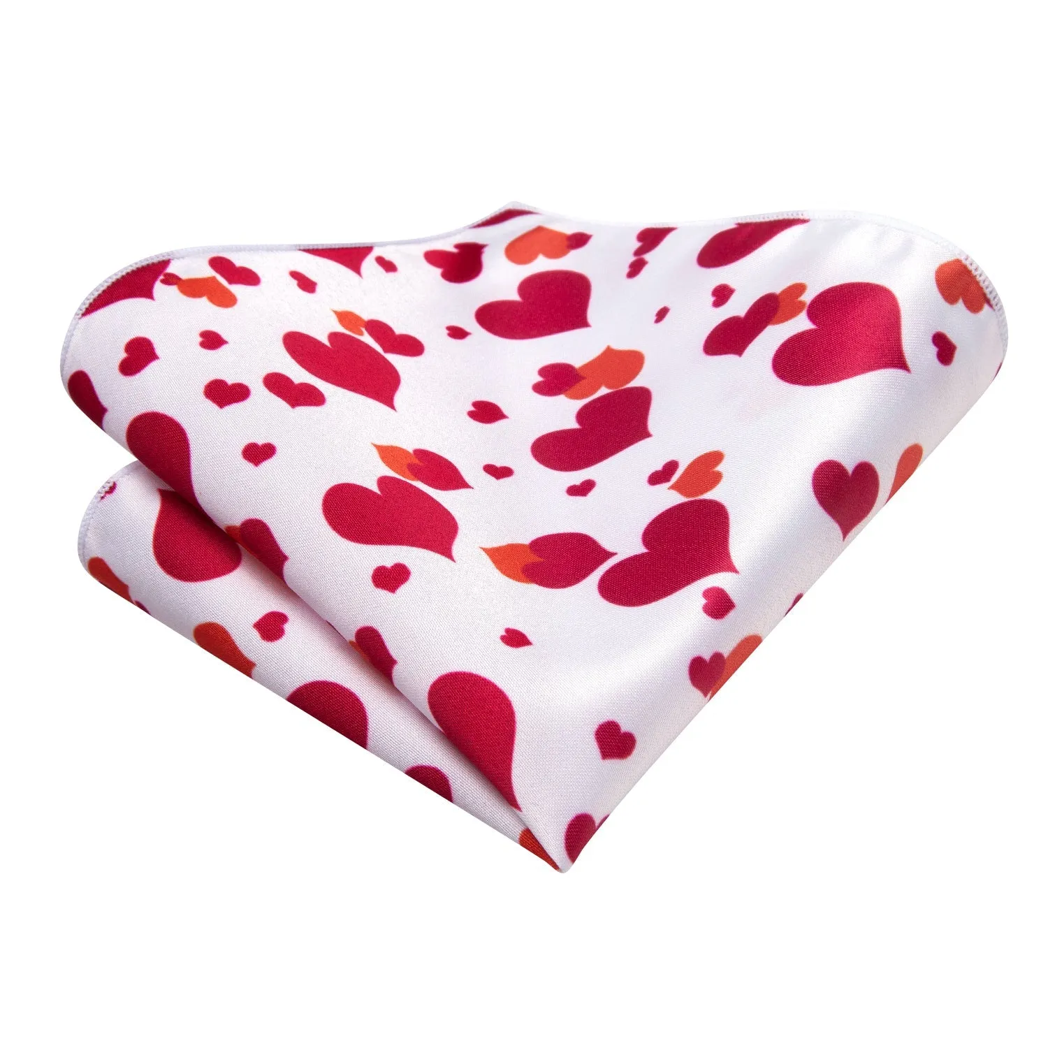 Ties2you Red Heart Self-tie Tuxedo Bowtie White Bow Tie Pocket Square Cufflinks Set sold by Ties2You product image thumbnail 3