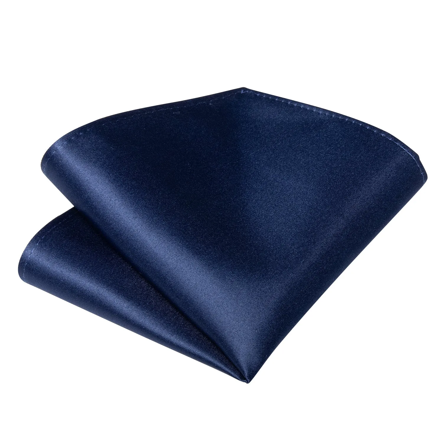 Ties2you Navy Blue Self-tie Bow Tie Solid Formal Bowtie Pocket Square Cufflinks Set sold by Ties2You product image thumbnail 5