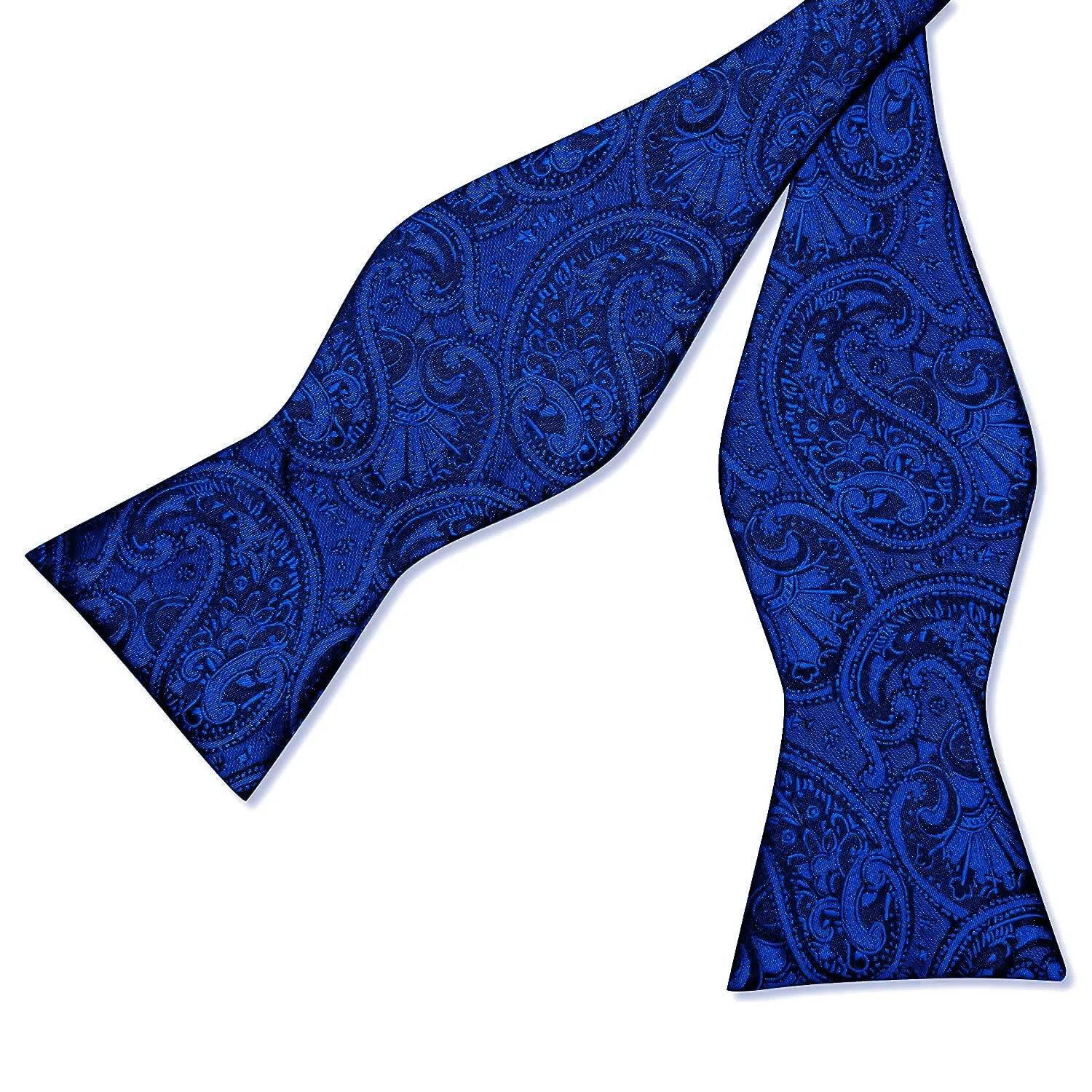 Ties2you Blue Paisley Bowtie Self-tie Formal Bow Tie Pocket Square Cufflinks Set sold by Ties2You product image thumbnail 3