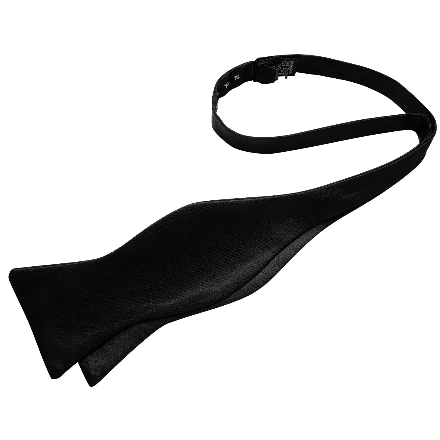 Ties2you Black Self-tie Tuxedo Bowtie Solid Bow Tie Pocket Square Cufflinks Set for Men sold by Ties2You product image thumbnail 4