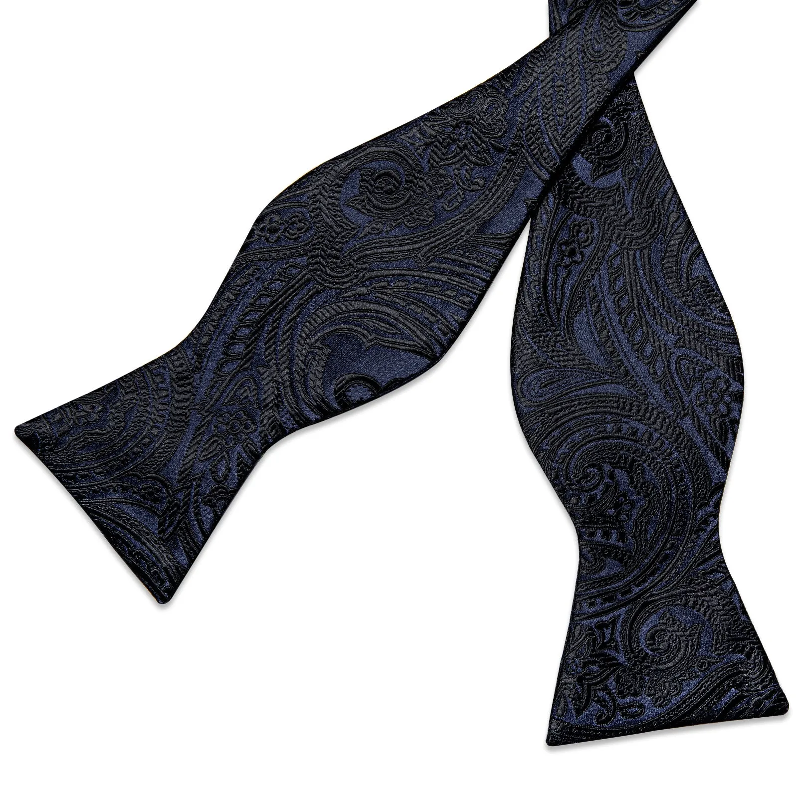 Ties2you Paisley Black Bowtie Self-tie Tuxedo Bow Tie Handkerchief Cufflinks Set sold by Ties2You product image thumbnail 3