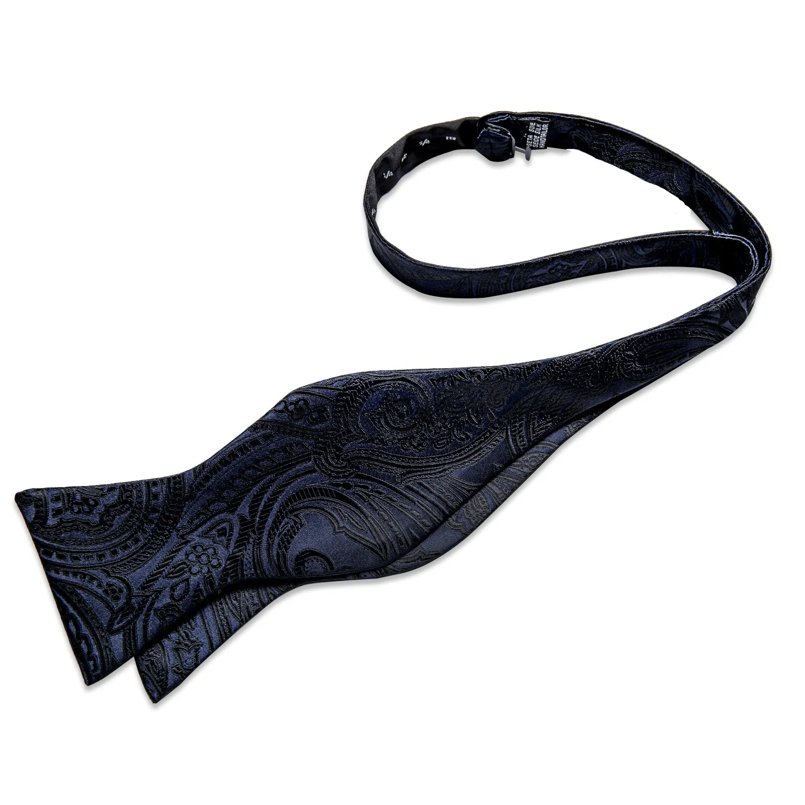 Ties2you Paisley Black Bowtie Self-tie Tuxedo Bow Tie Handkerchief Cufflinks Set sold by Ties2You product image thumbnail 4